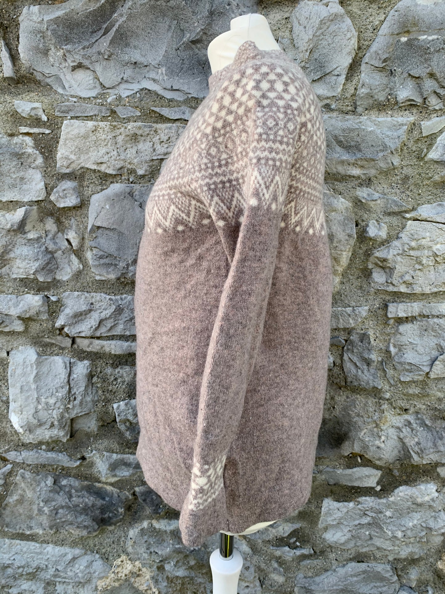 Beige jumper with Norwegian print uk 10