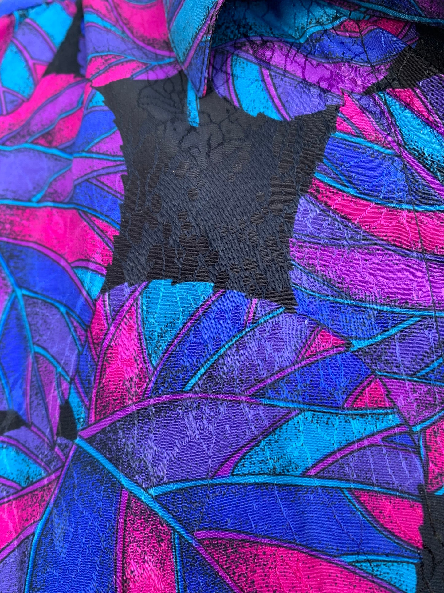 Del Mod 80s Purple leaves shirt uk 14-16
