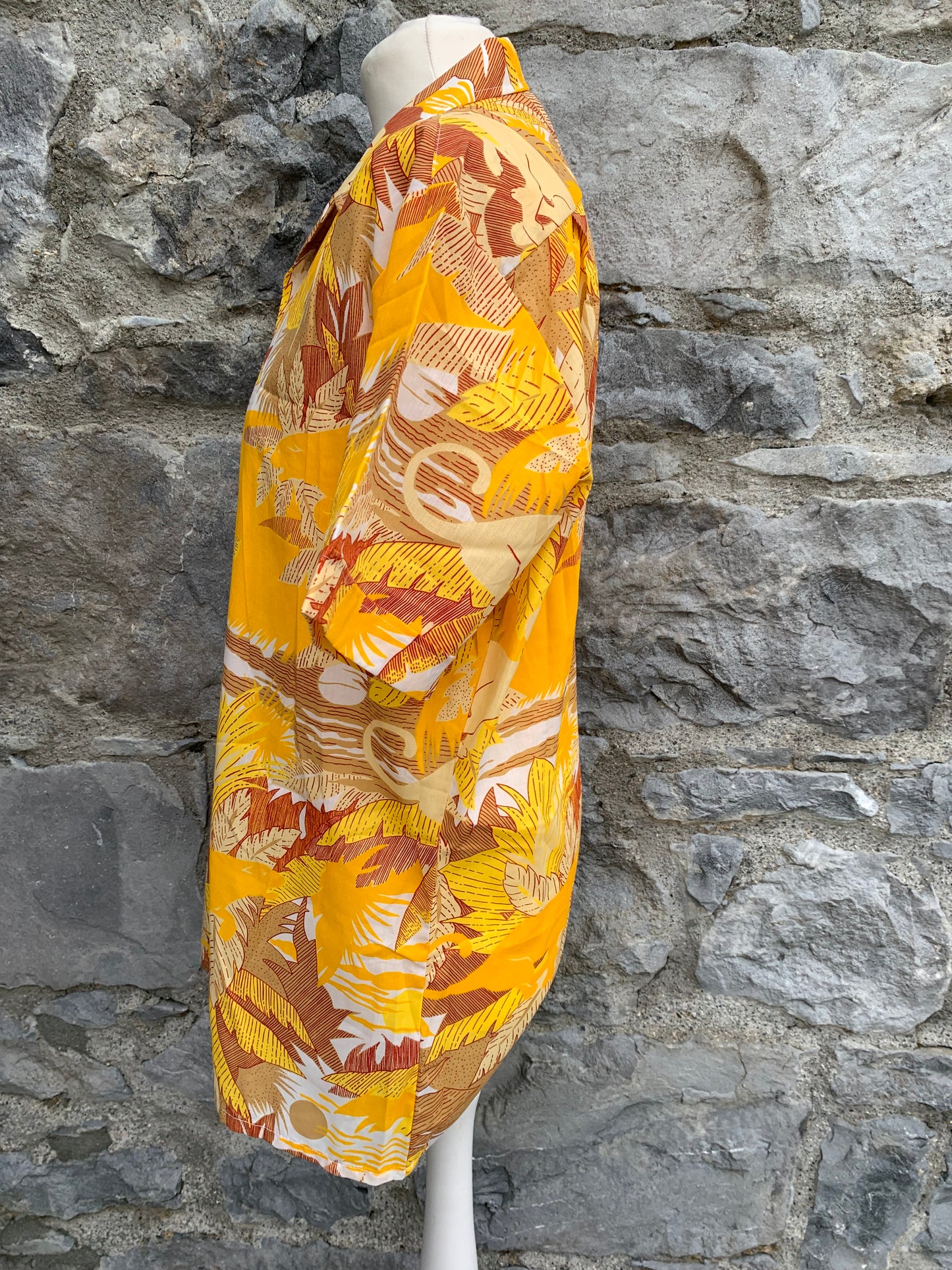 Club 70s yellow leaves&pumas shirt Medium