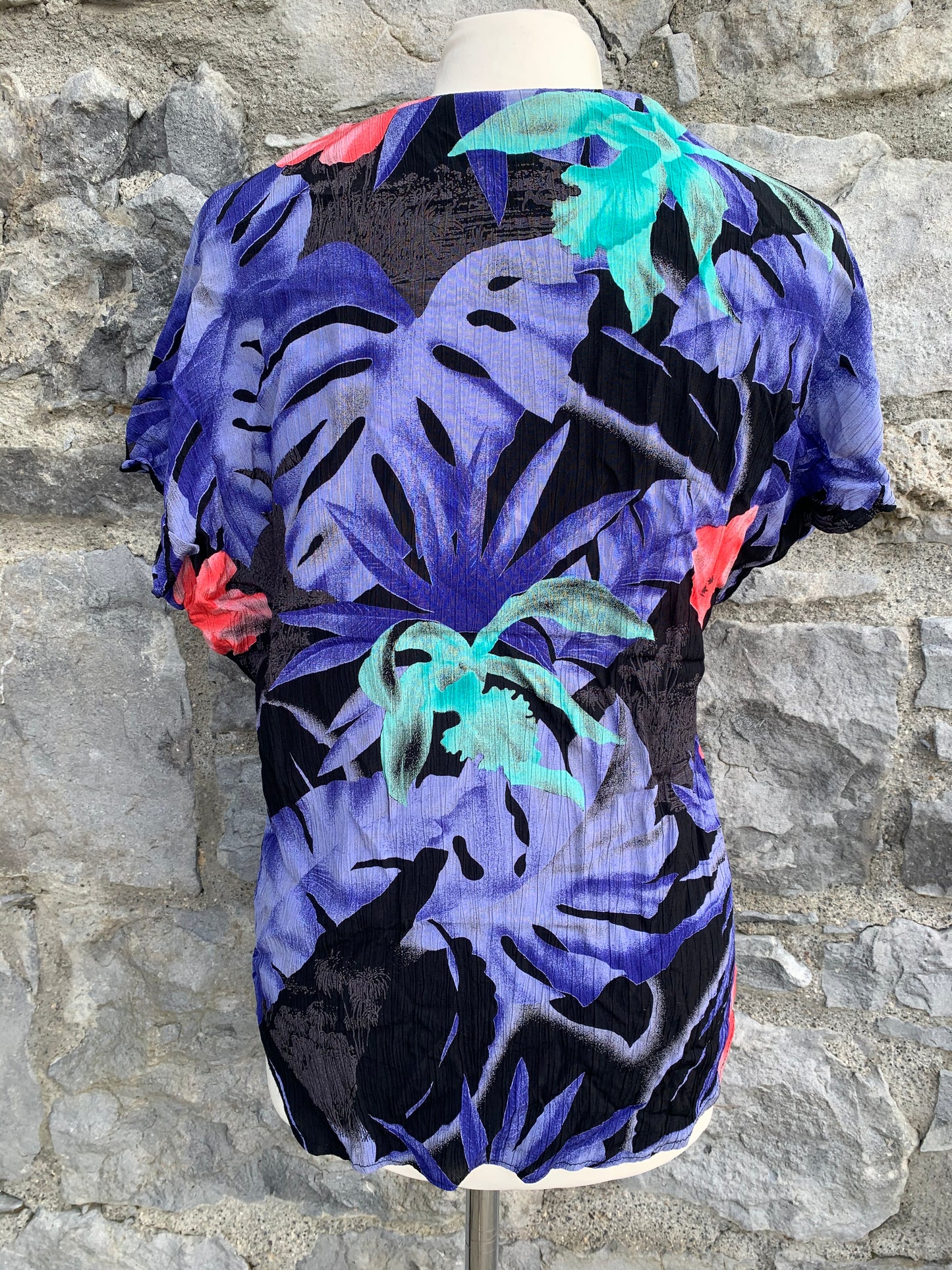 Whimy 80s wrinkled flower top uk 10
