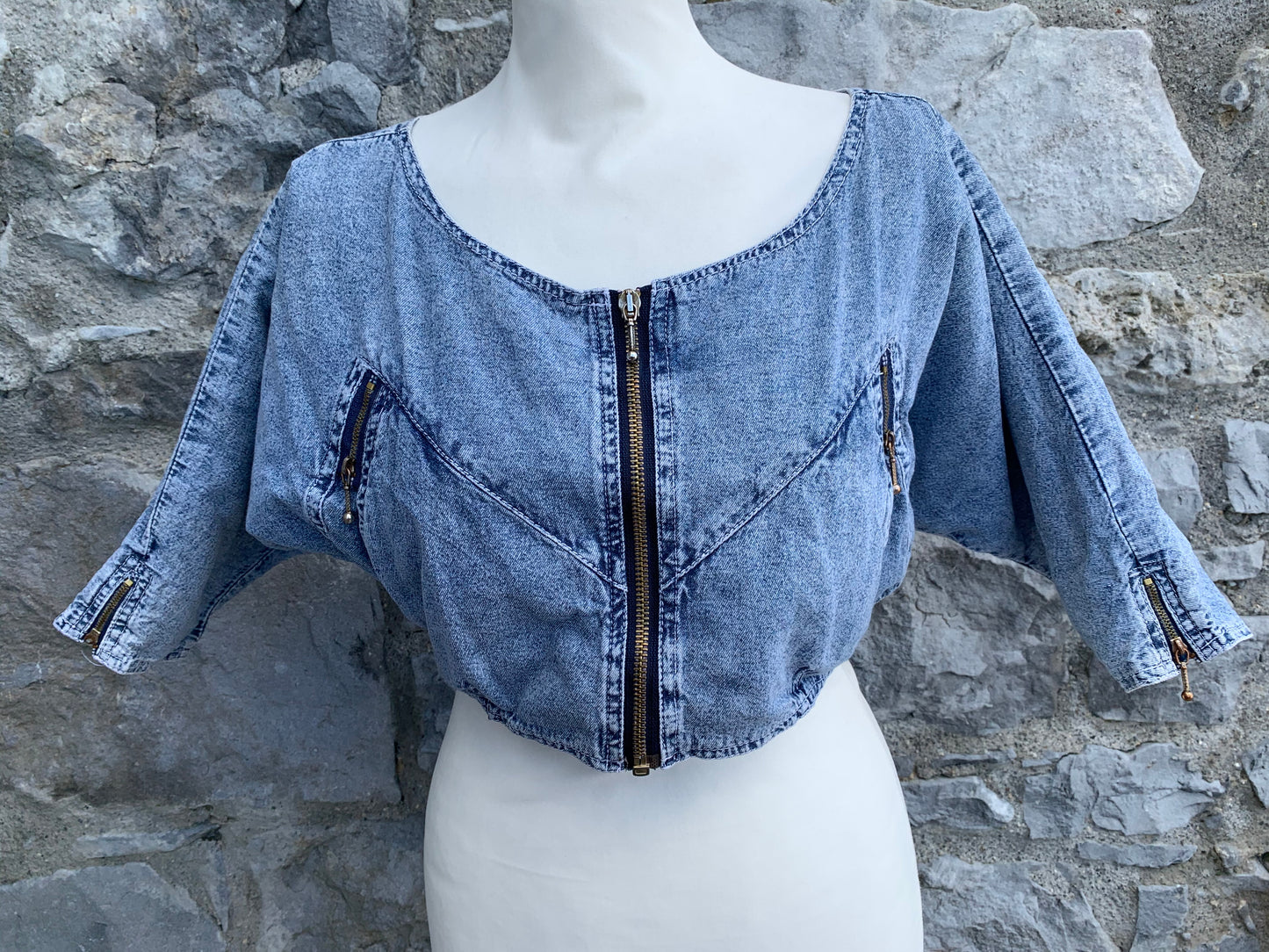 Mix Up denim cropped jacket uk 8