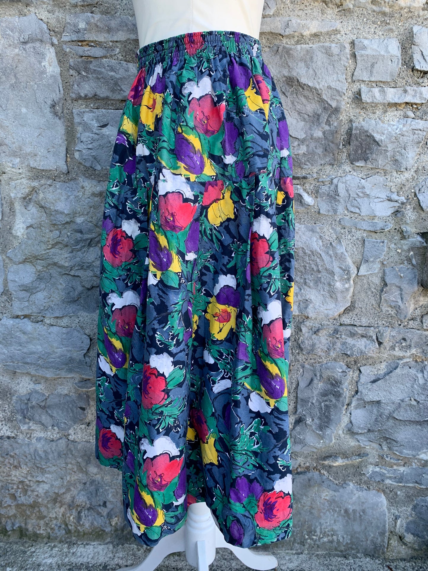 80s flowers skirt uk 8-12
