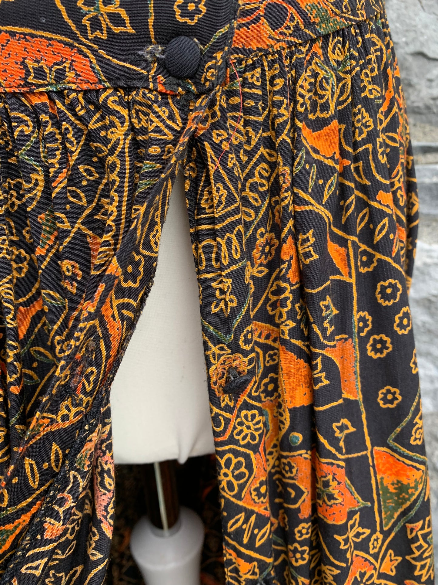80s orange wrap skirt uk 12