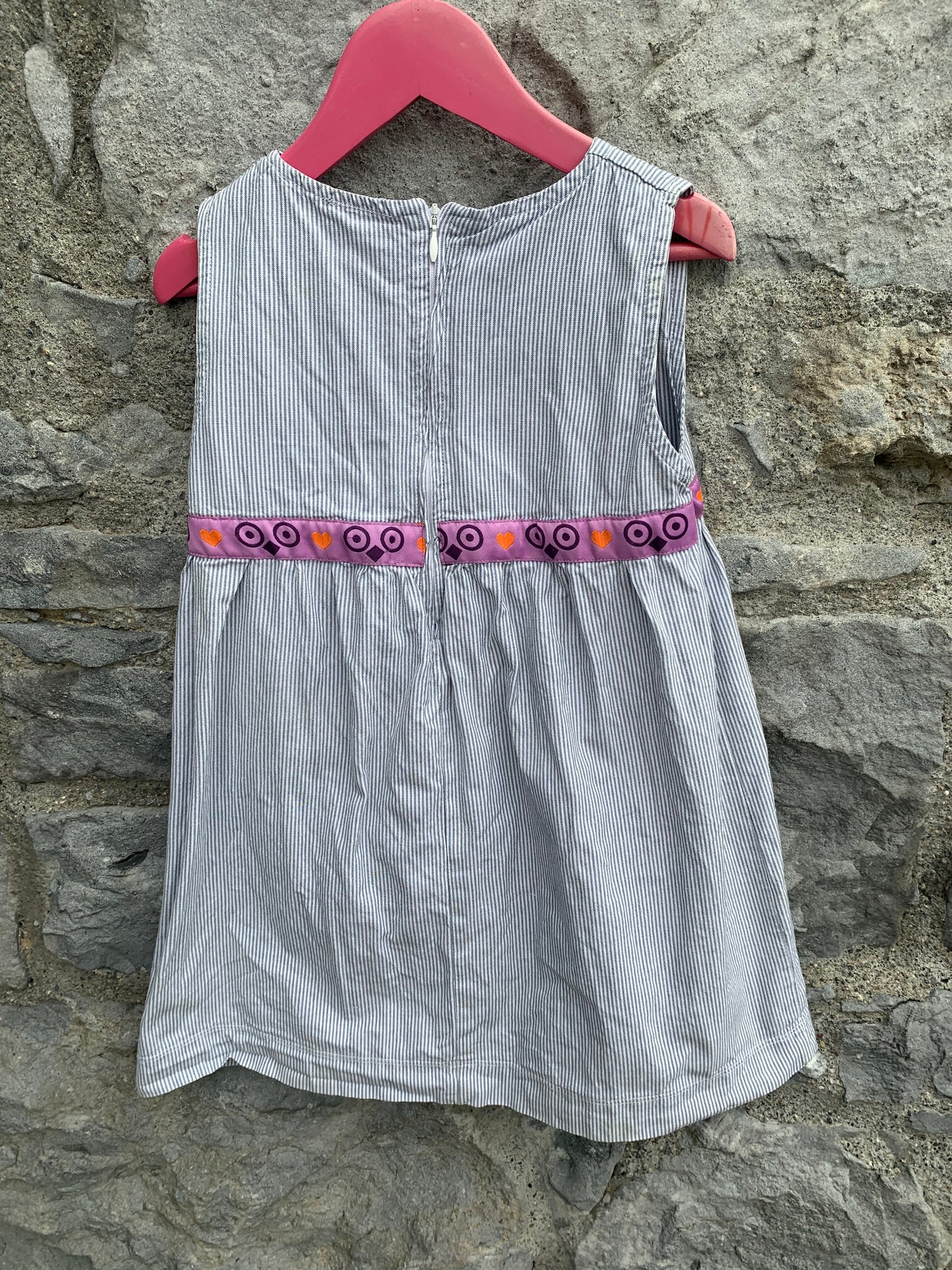 Blue stripy dress 3-4y (98-104cm)