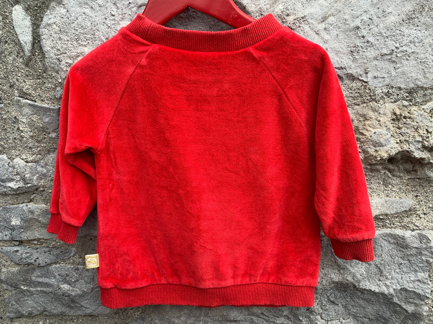 Red velour sweatshirt 6-9m (68-74cm)