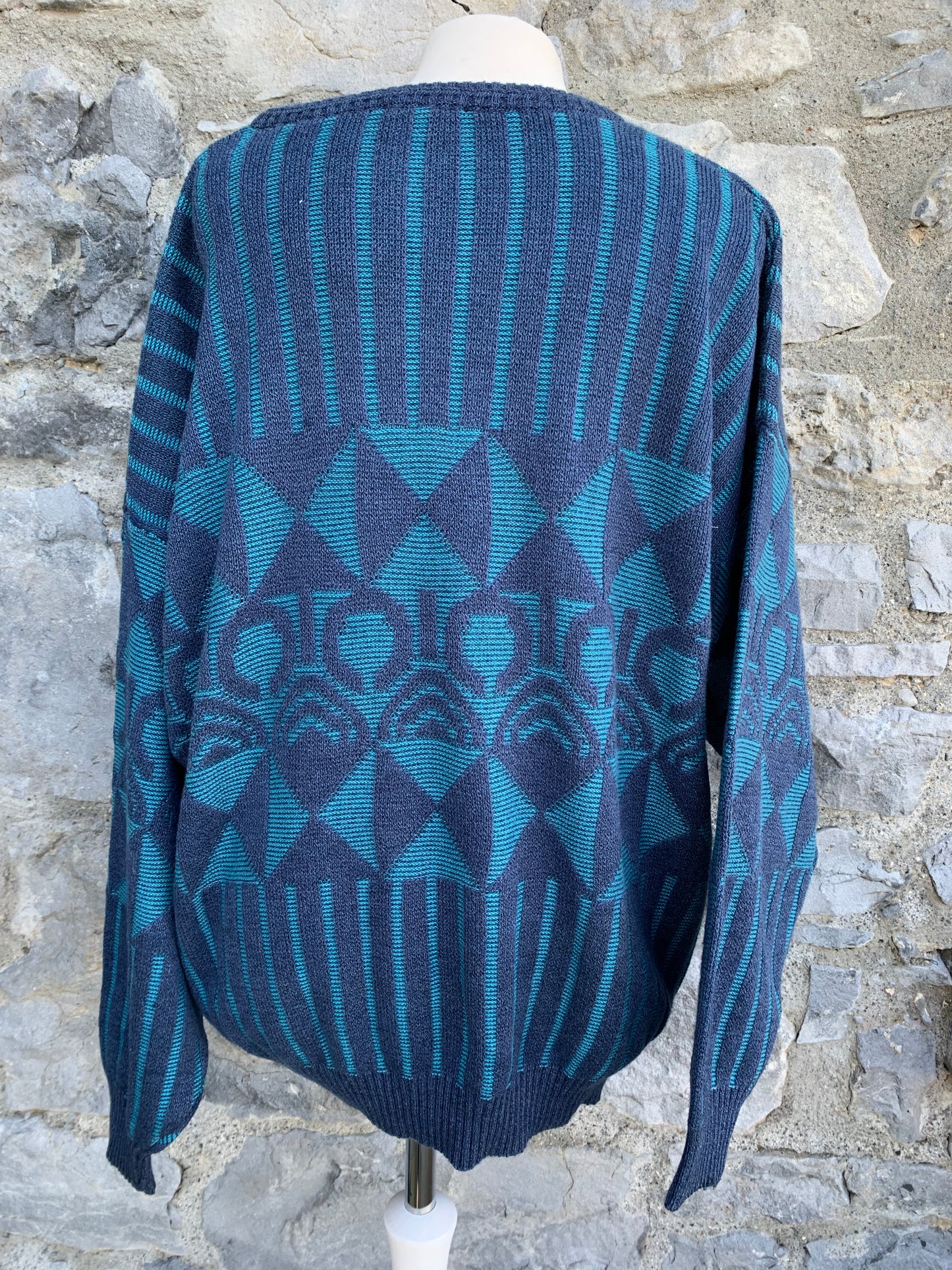 Blue geometric jumper Large