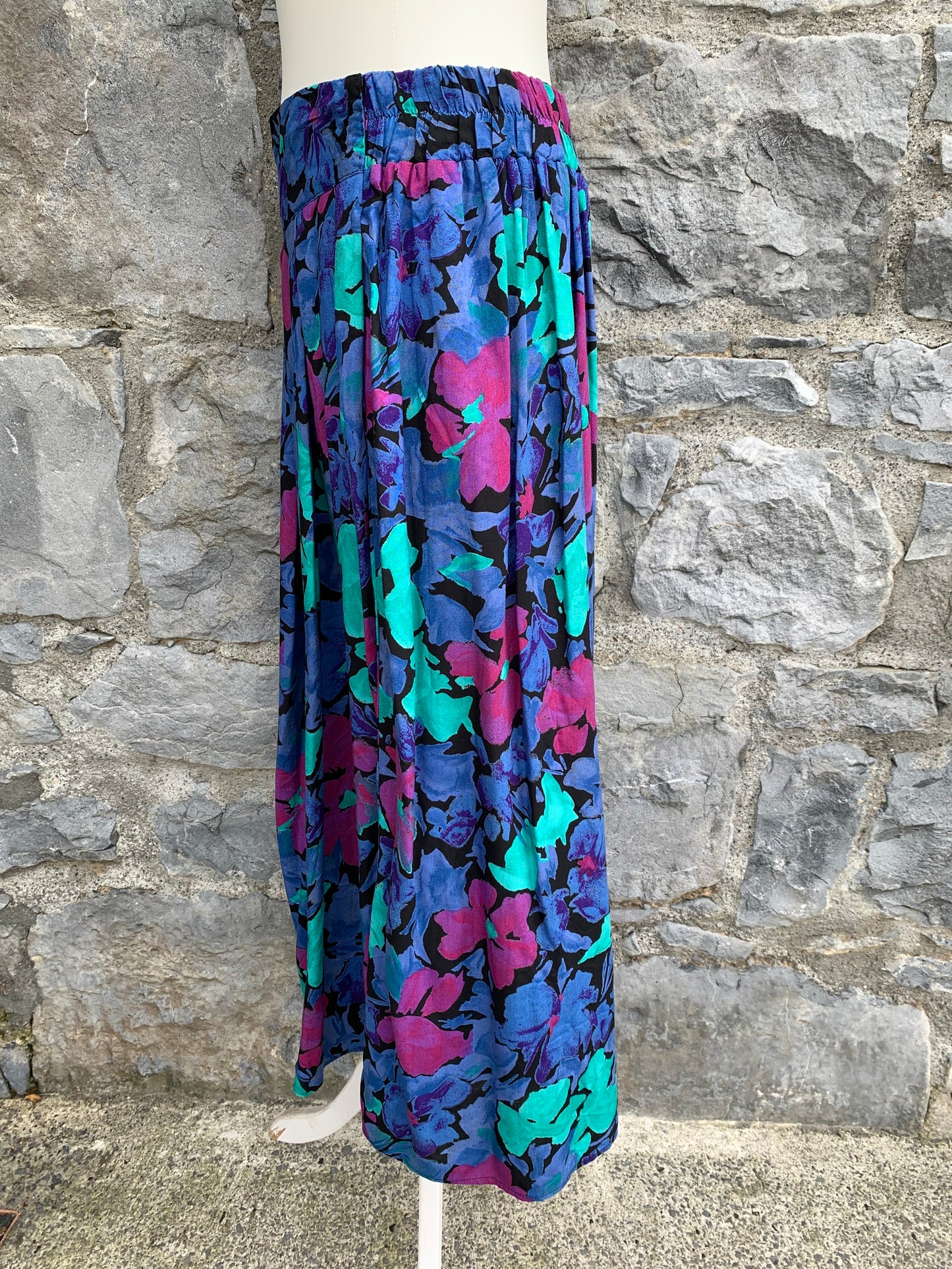 Sonic 80s teal& blue floral culottes uk 14-16