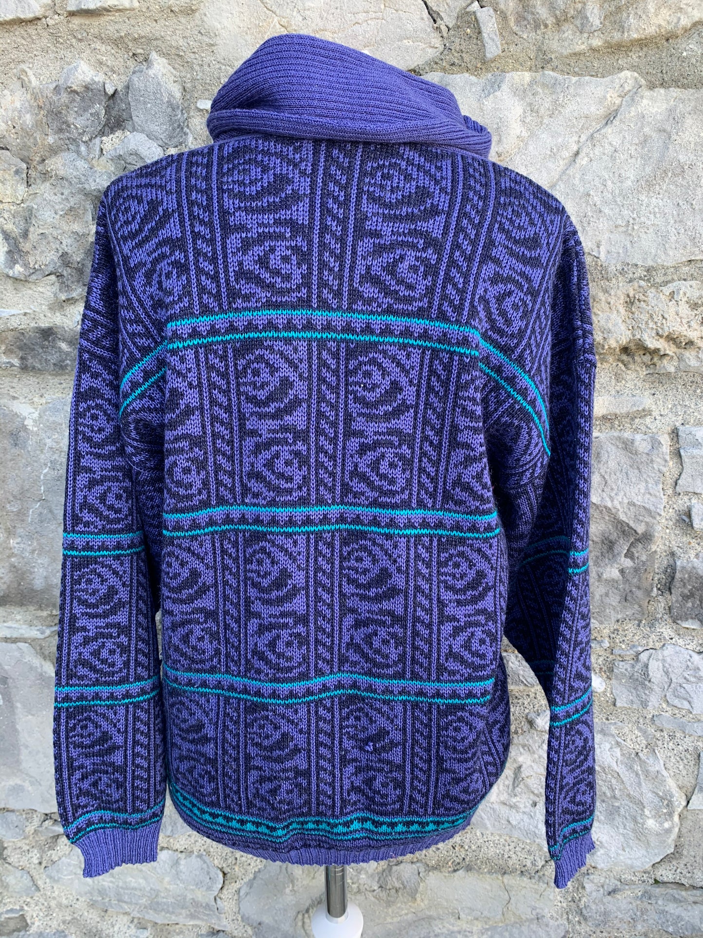 Next 80s purple&teal jumper uk 12-14