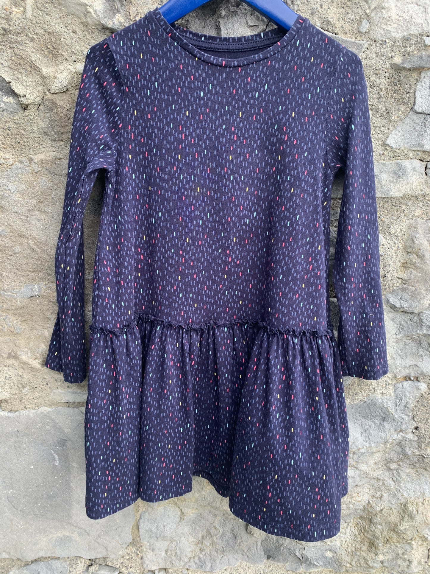 Navy spotty dress 5-6y (110-116cm)