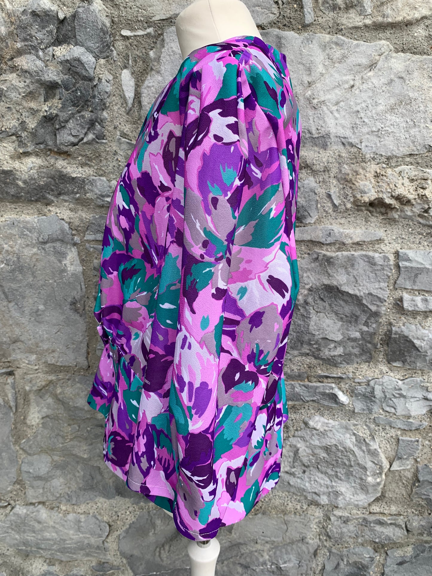 90s purple flowers jacket uk 16-18