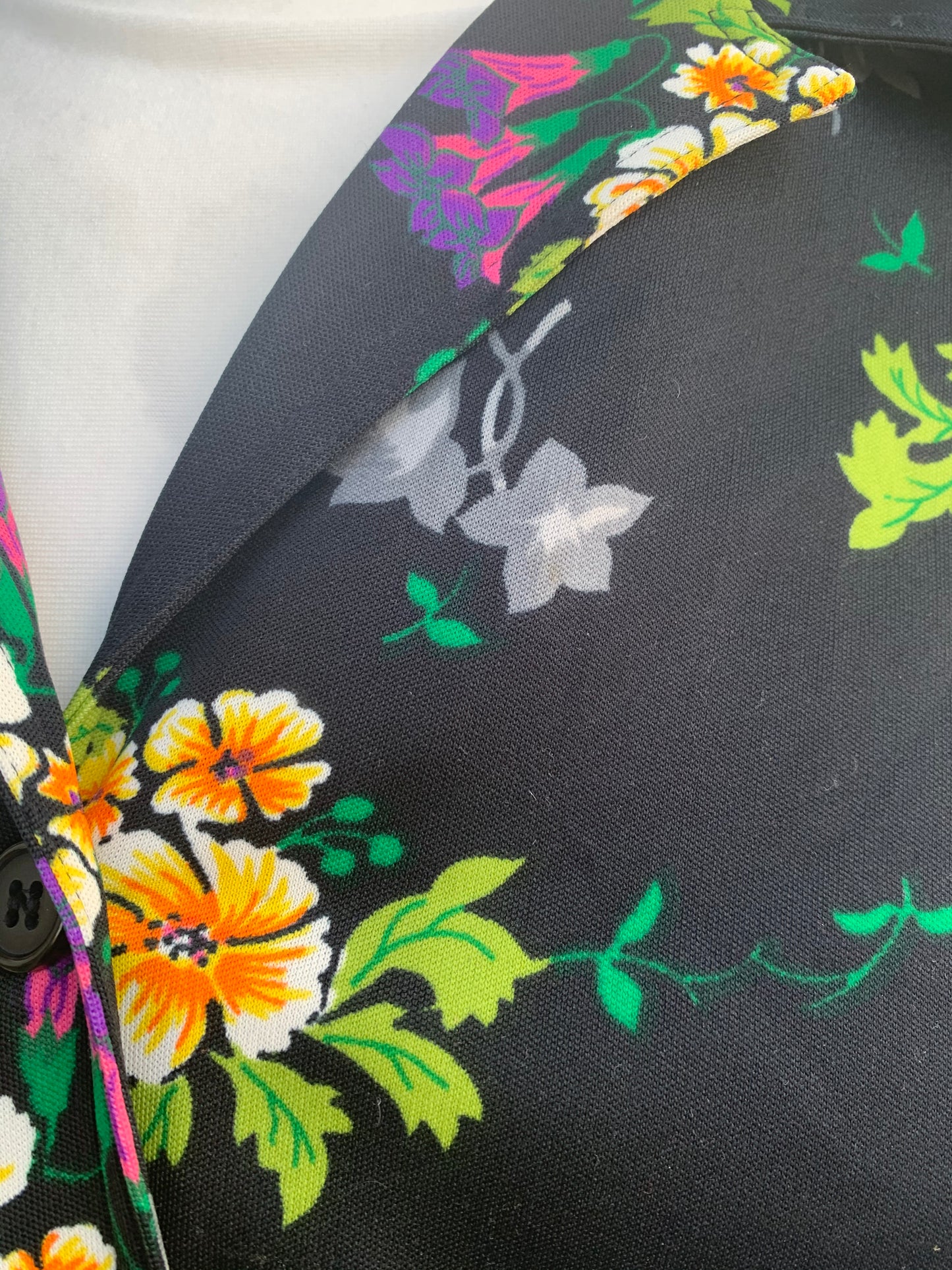 Liljeros black floral cropped shirt uk 14