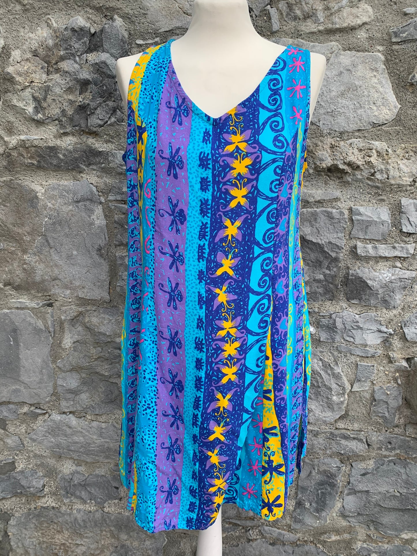 90s blue stripy dress uk 12