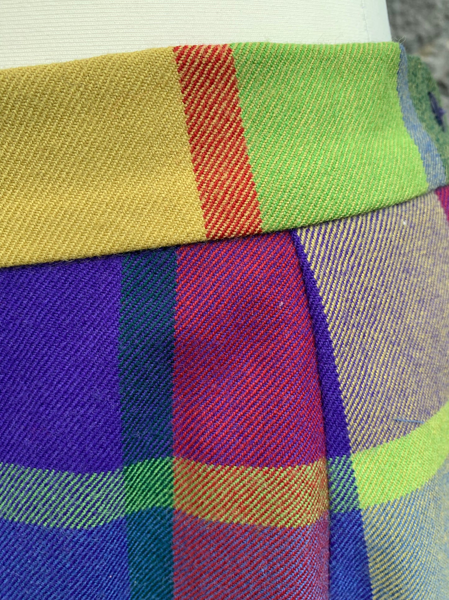 90s Avoca rainbow check skirt uk 12