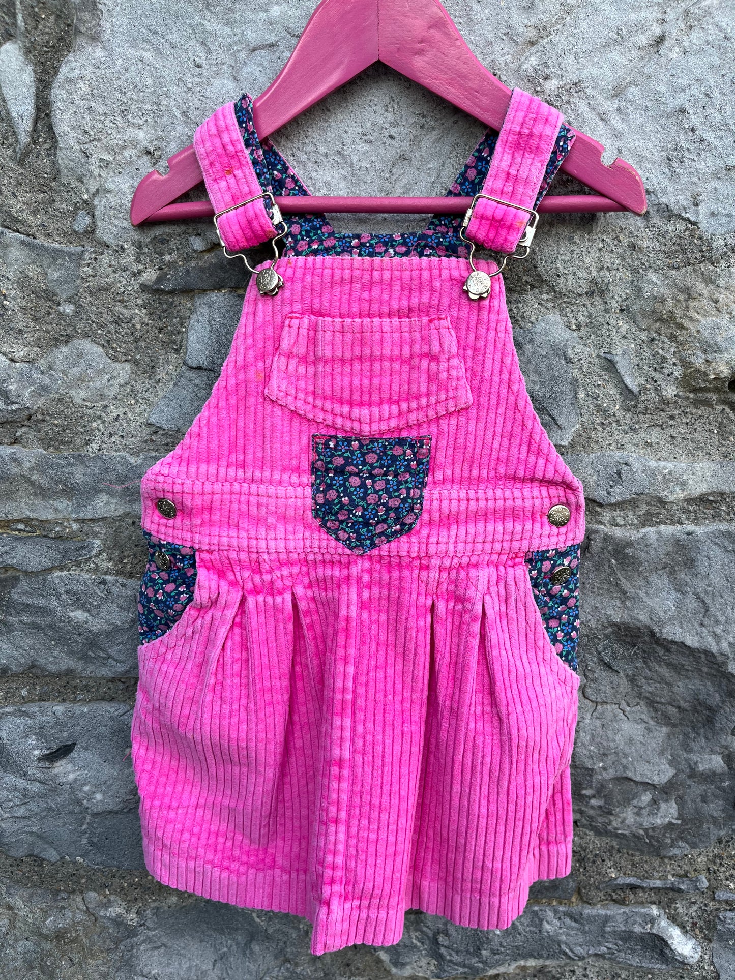 90s Pink cord pinafore 18-24m (86-92cm)