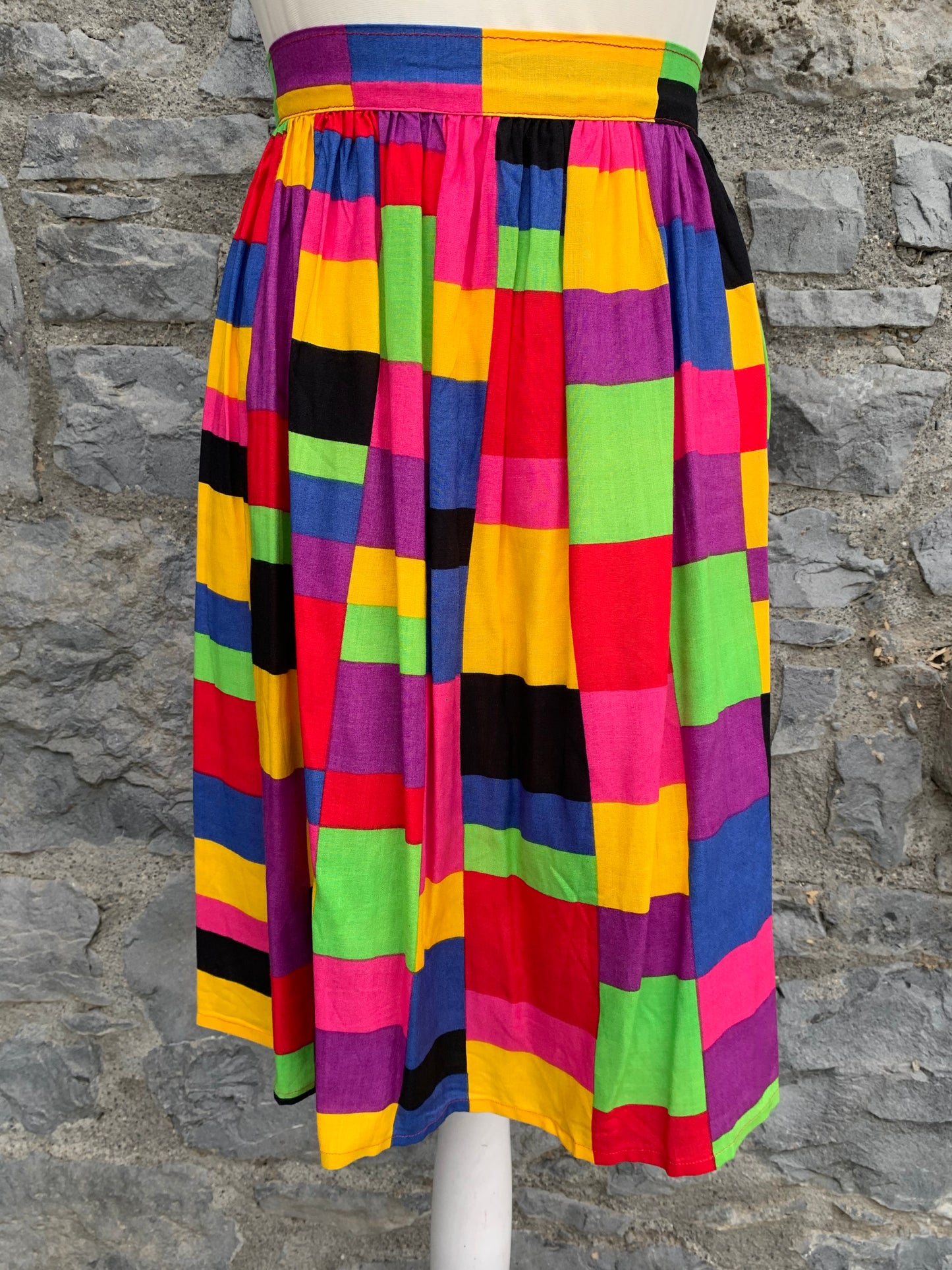 Colourful squares skirt uk 6