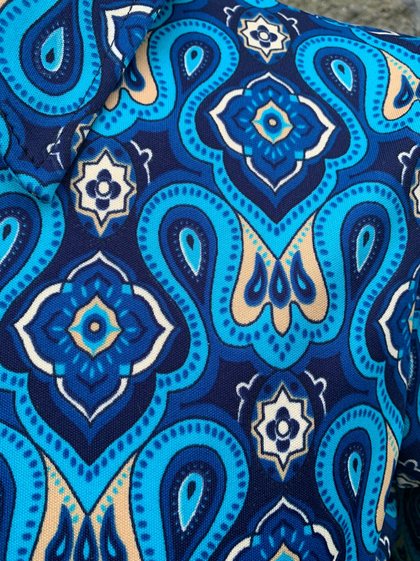 70s blue shirt uk 8-10