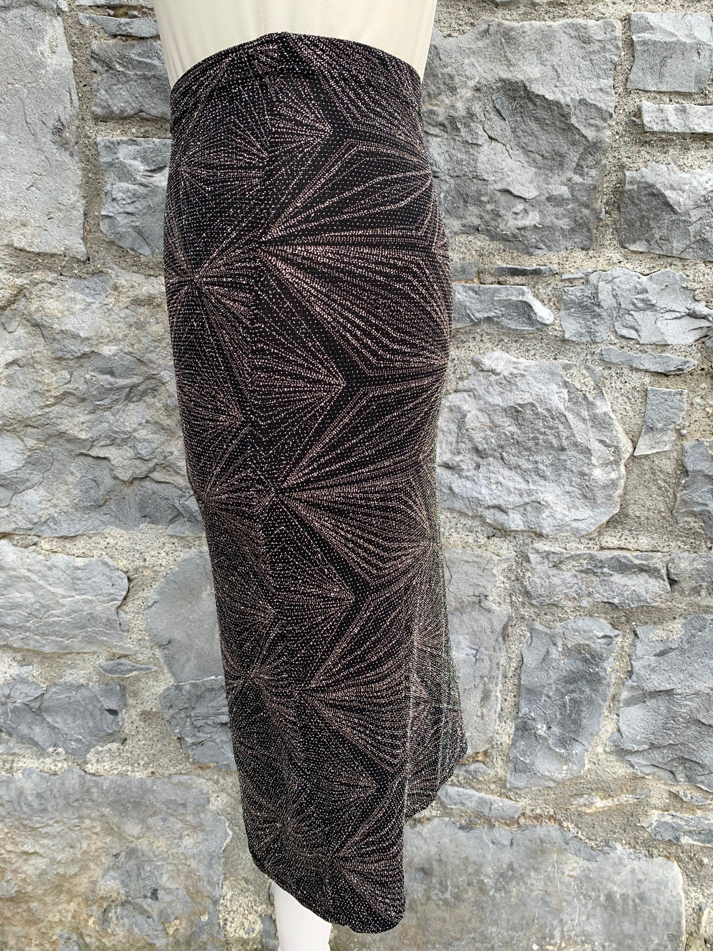 Silver geometric skirt uk 6-8