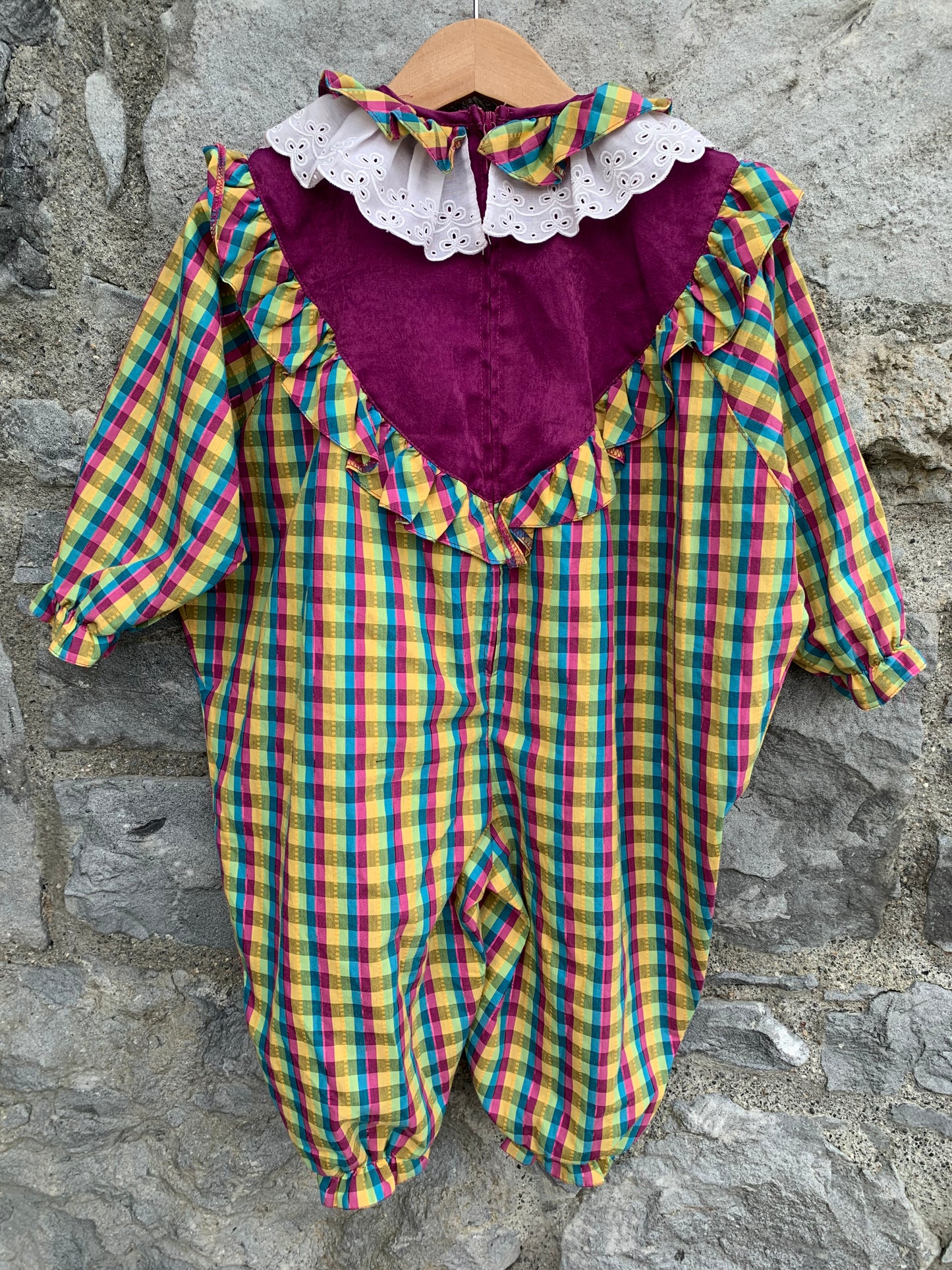Check vintage onesie 12m (80cm)