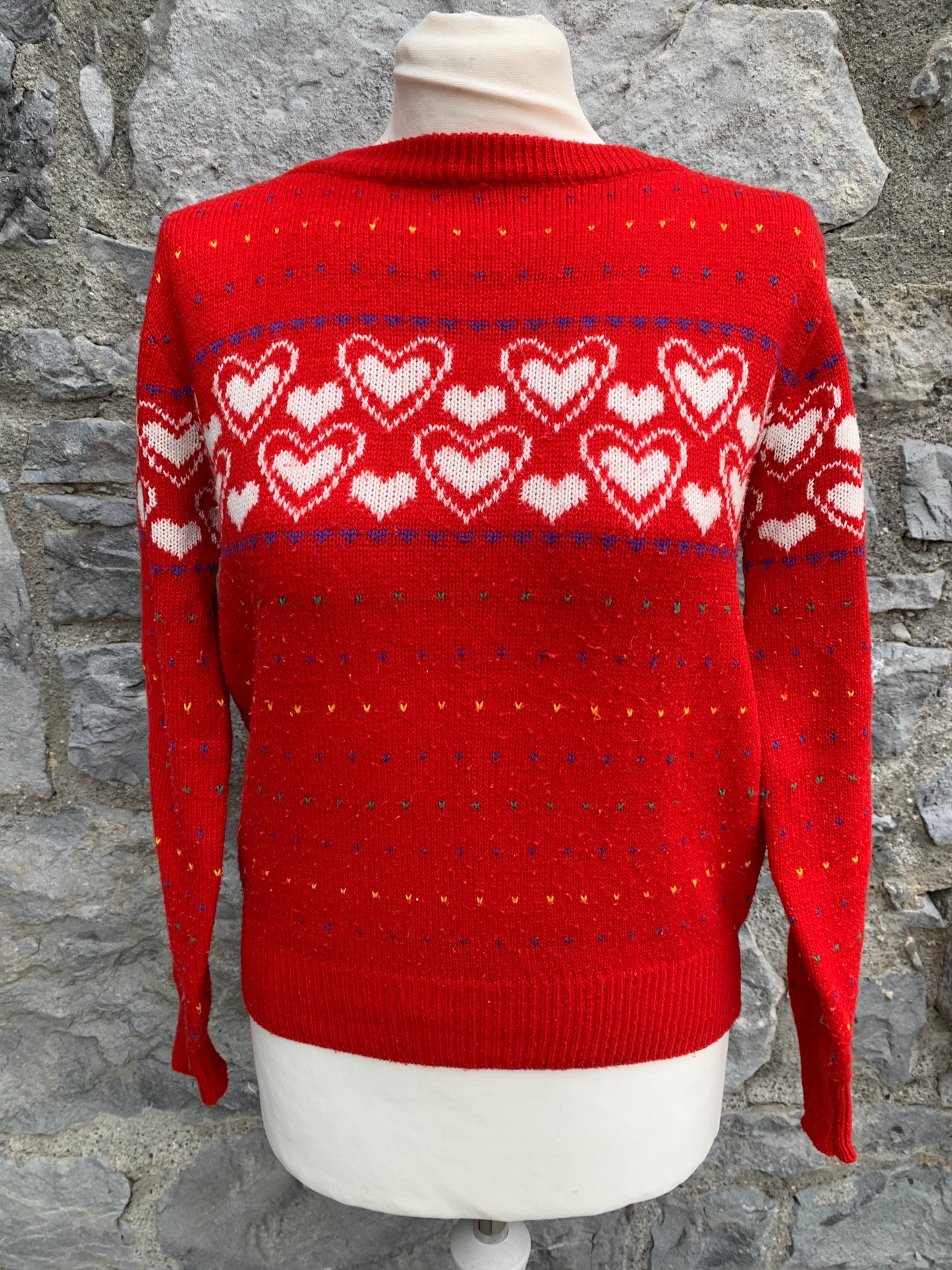 JF Adams red hearts jumper uk 8