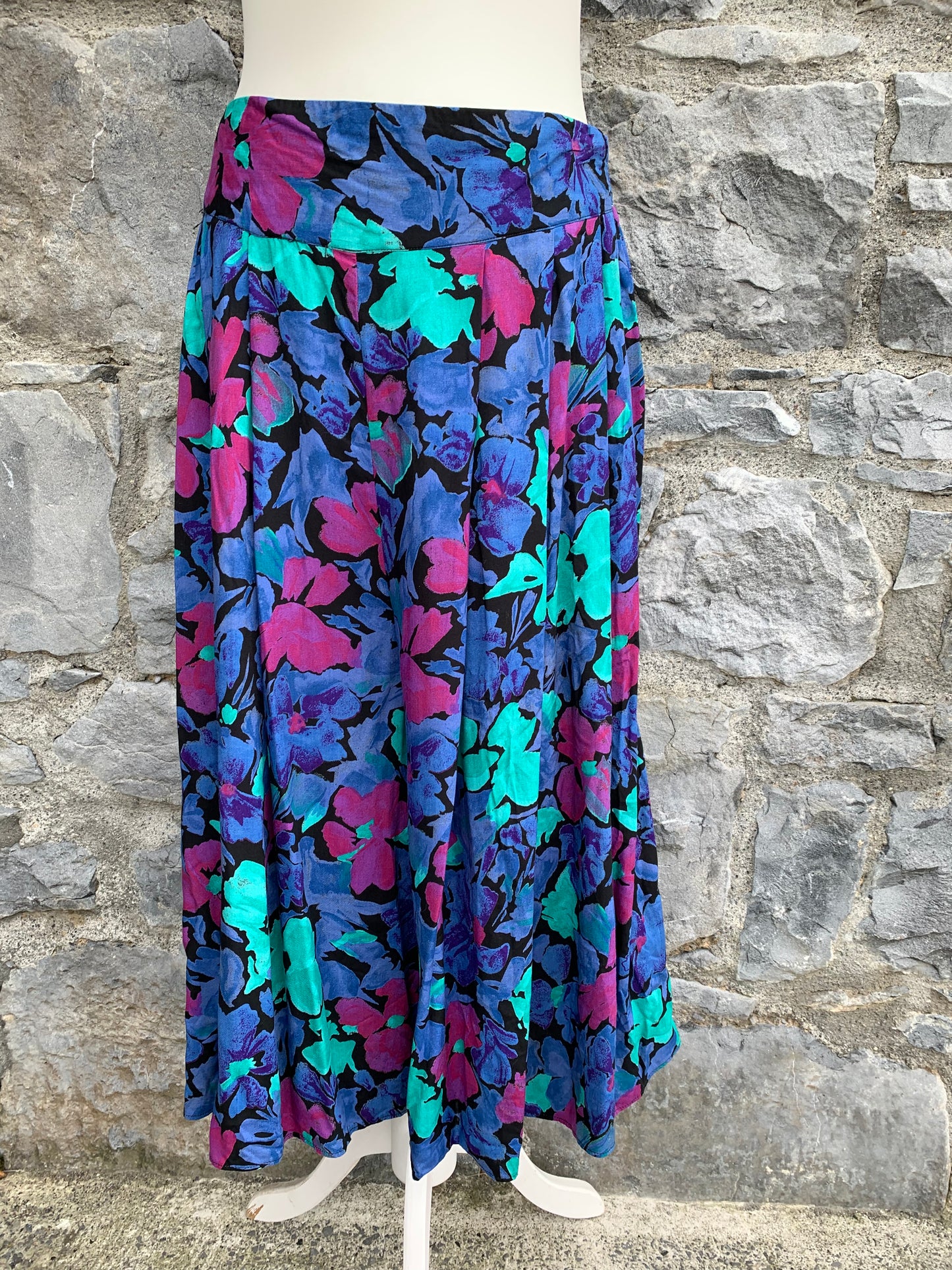 Sonic 80s teal& blue floral culottes uk 14-16
