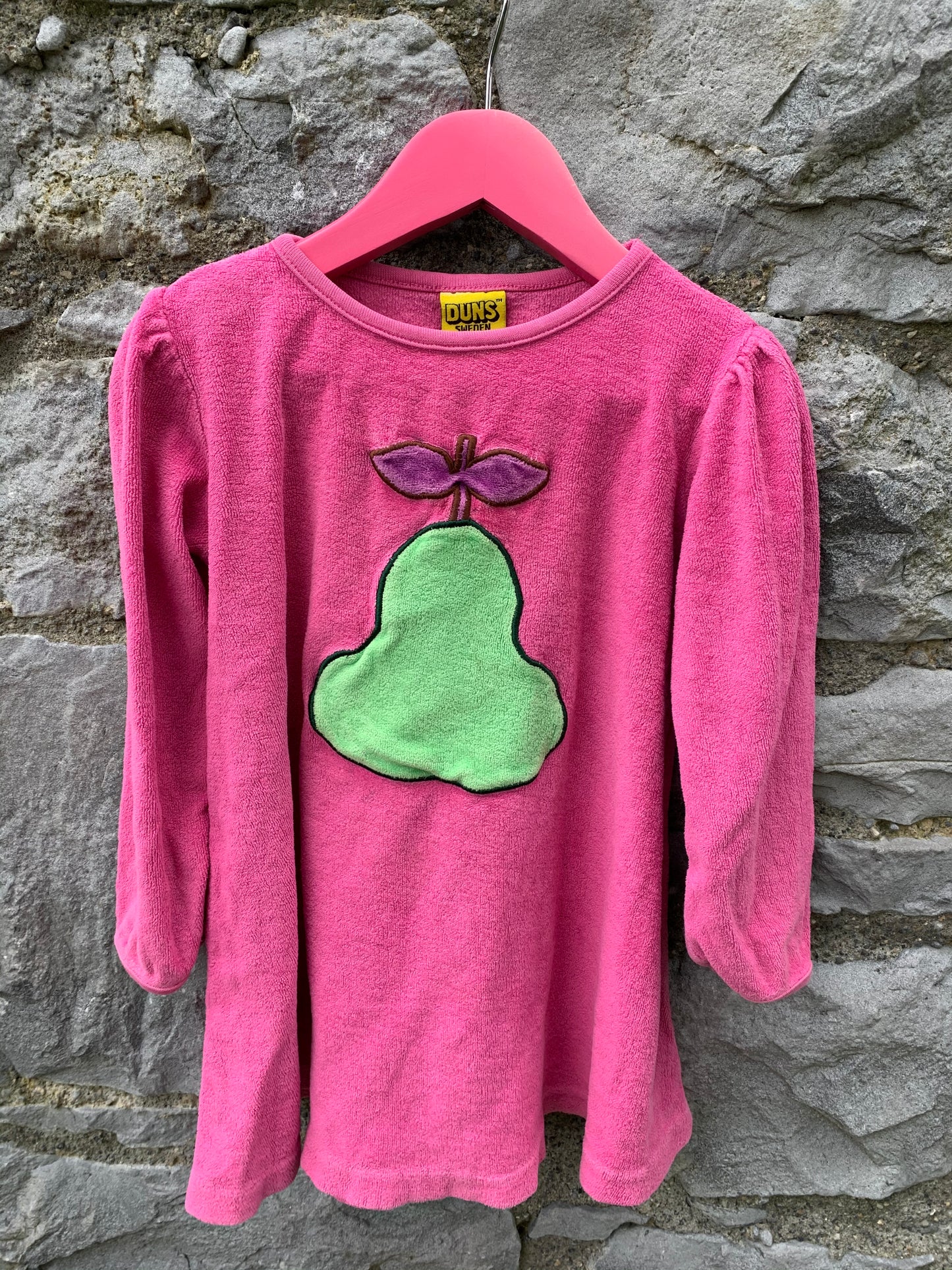 Velour dress with a pear 3y (98cm)