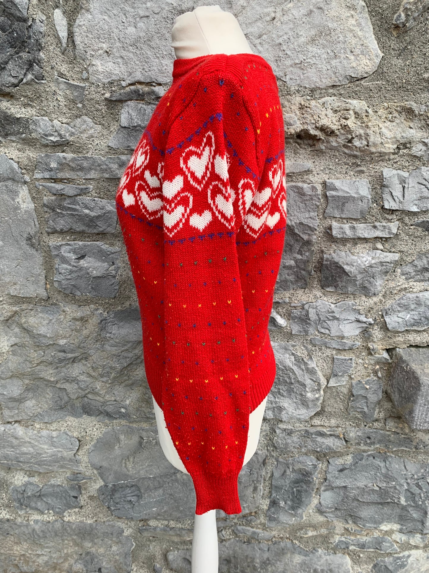 JF Adams red hearts jumper uk 8