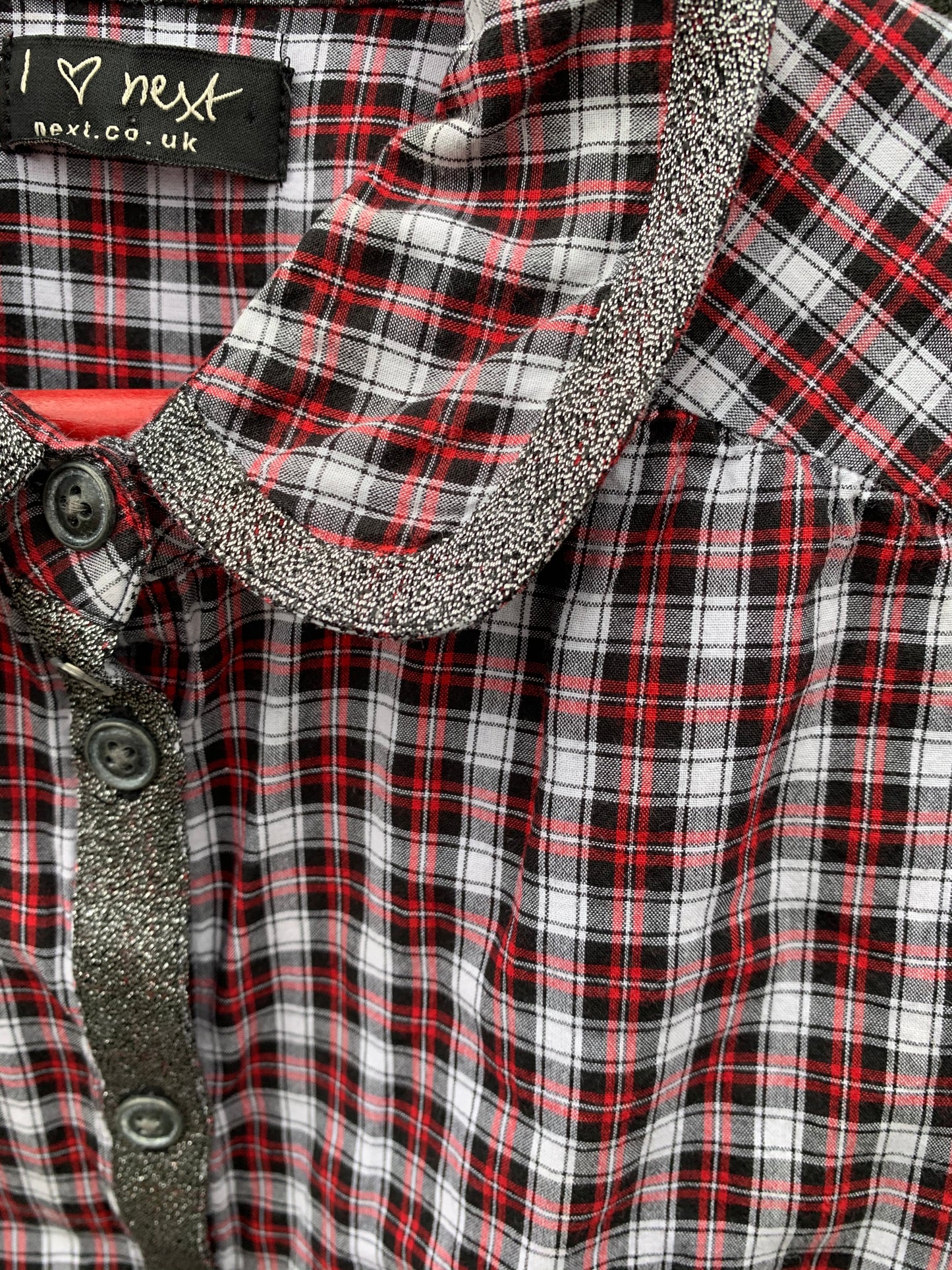 Check shirt with glitter trimming 10-11y (140-146cm)