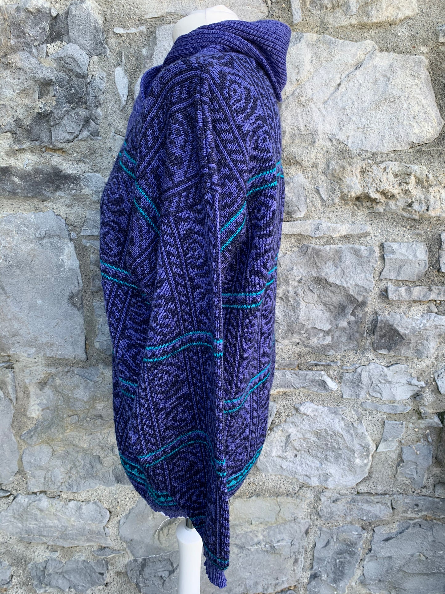 Next 80s purple&teal jumper uk 12-14
