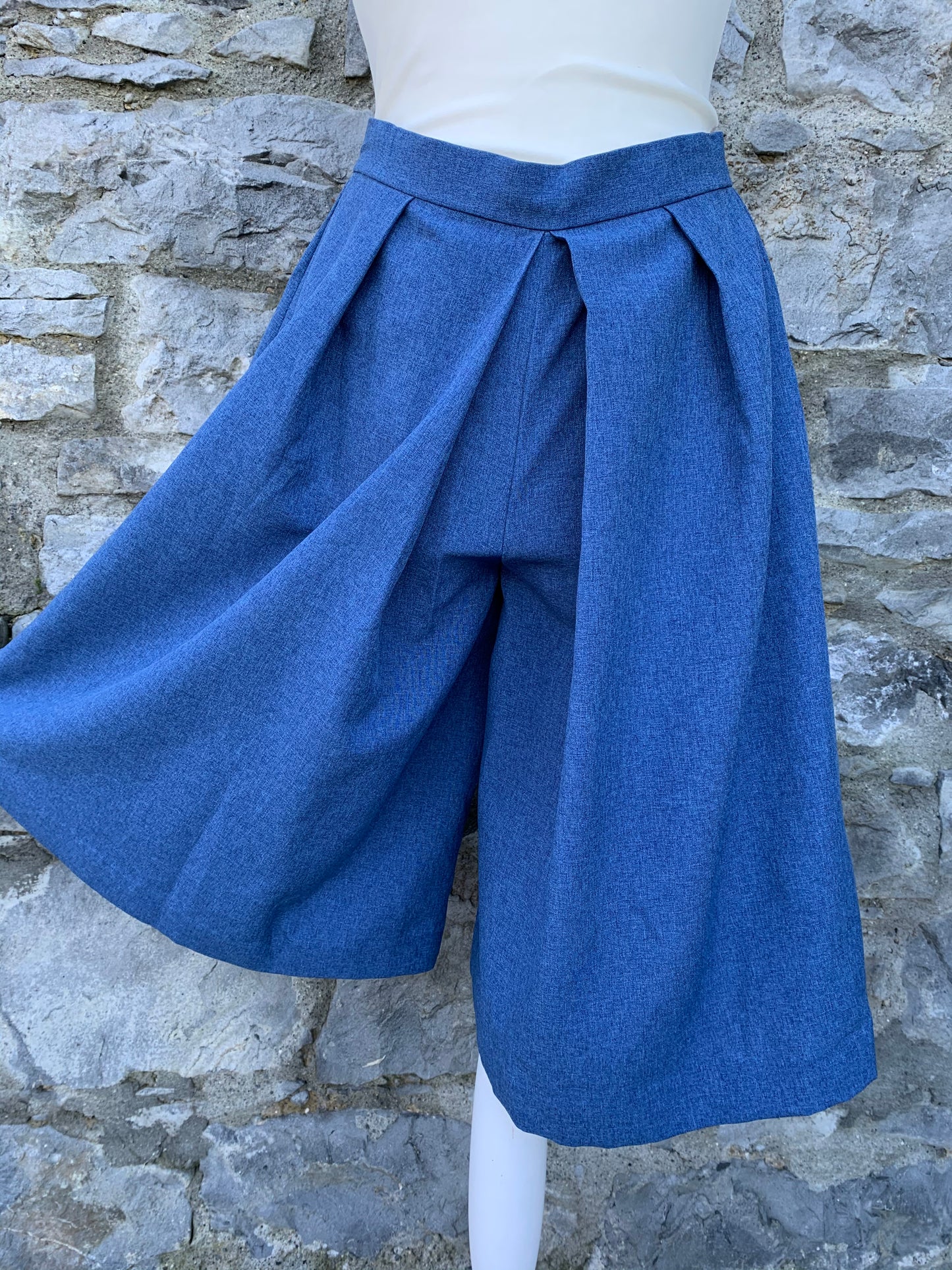 80s blue culottes uk 8
