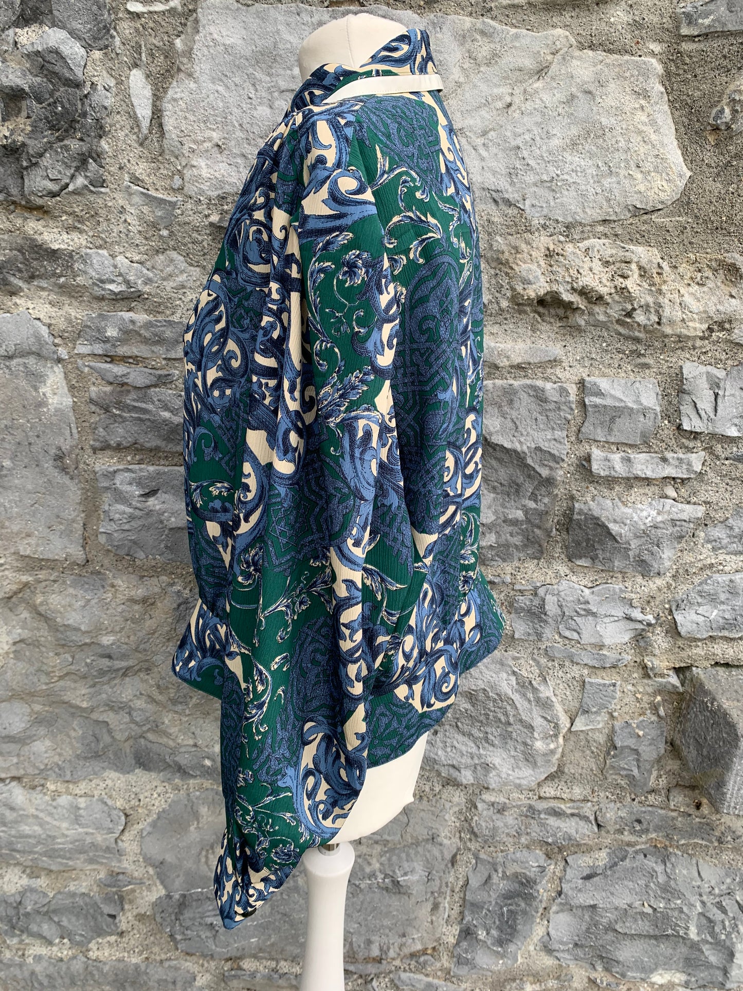 Blue&green patterned blouse uk 14-16