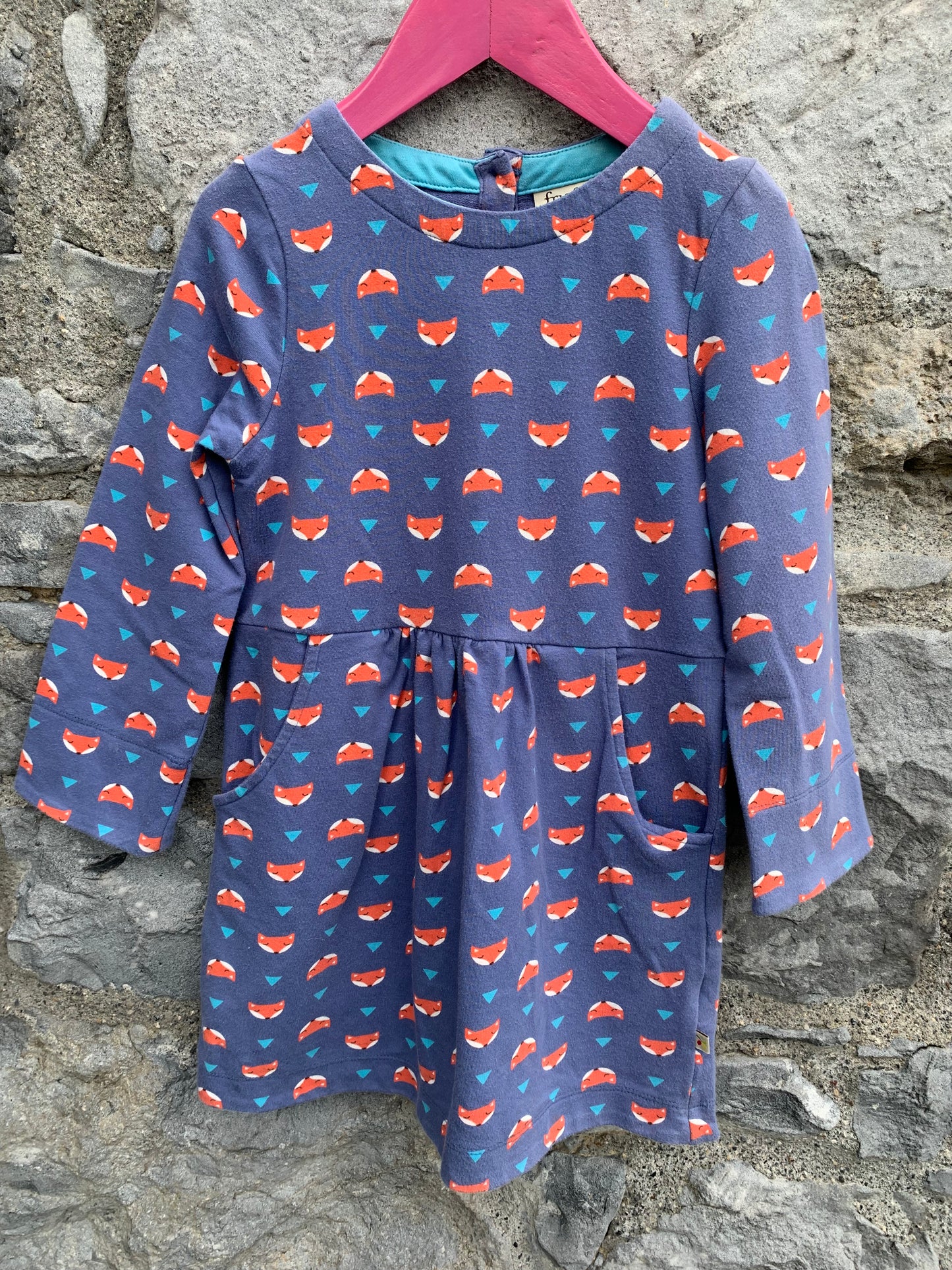 Foxes blue dress 3-4y (98-104cm)