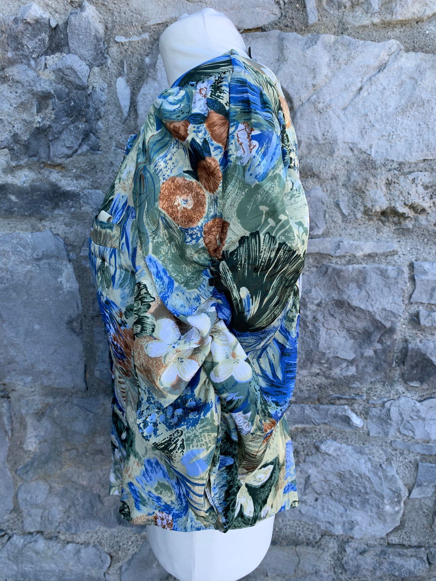 80s Golden Gate floral blouse uk 12-14