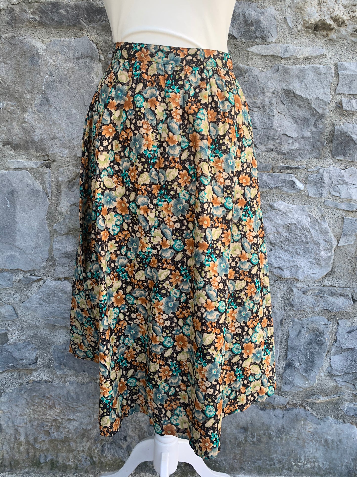 Anette A-line floral midi skirt uk 8