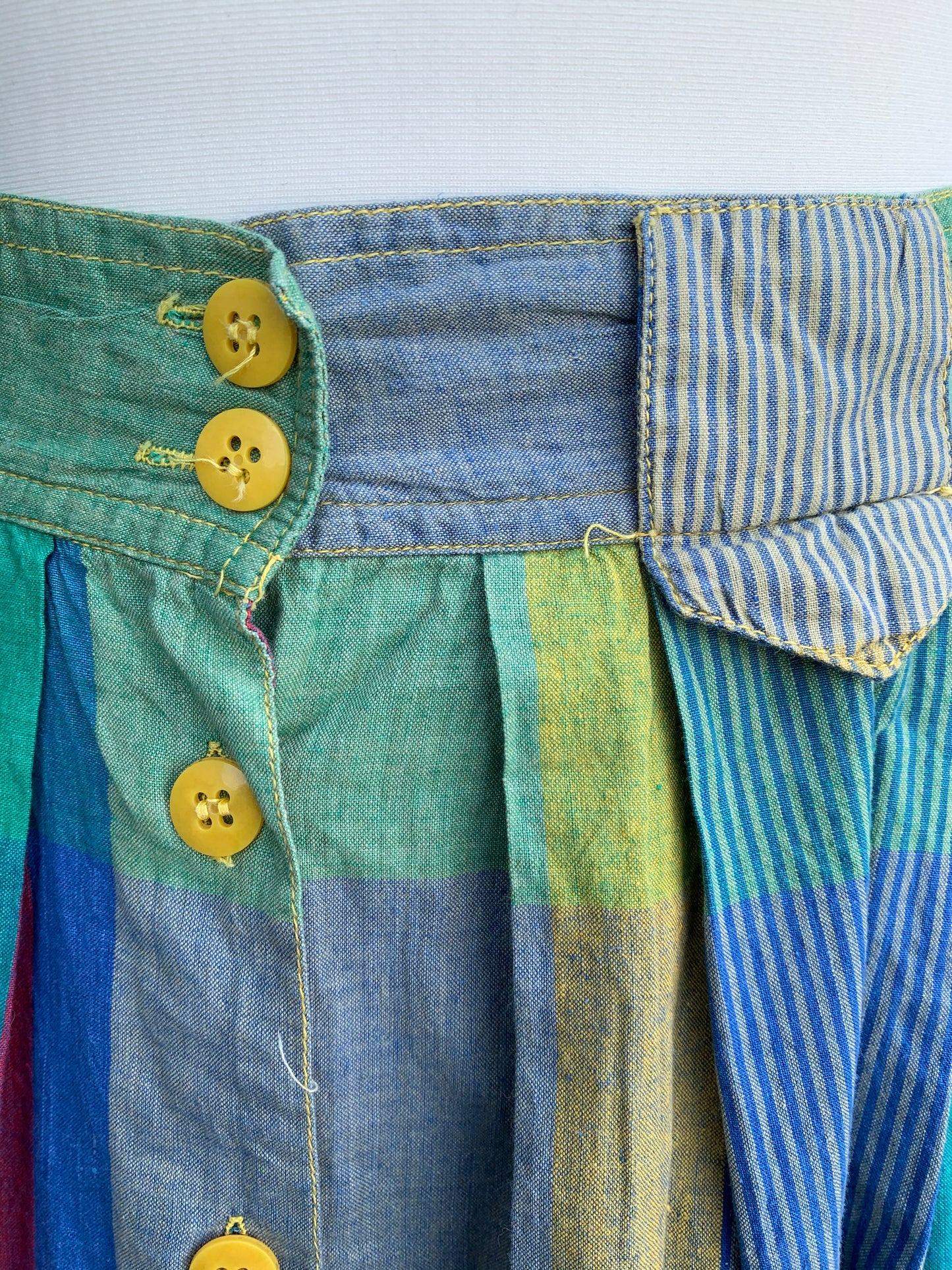 Check button up skirt uk 8