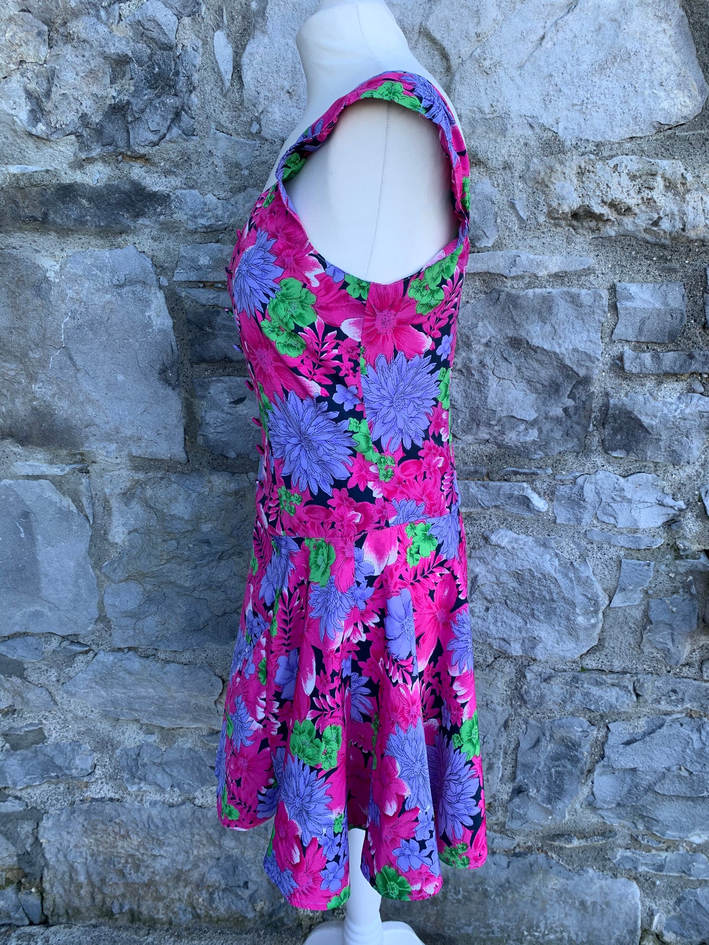 Natalie pink flowers skater dress uk 10