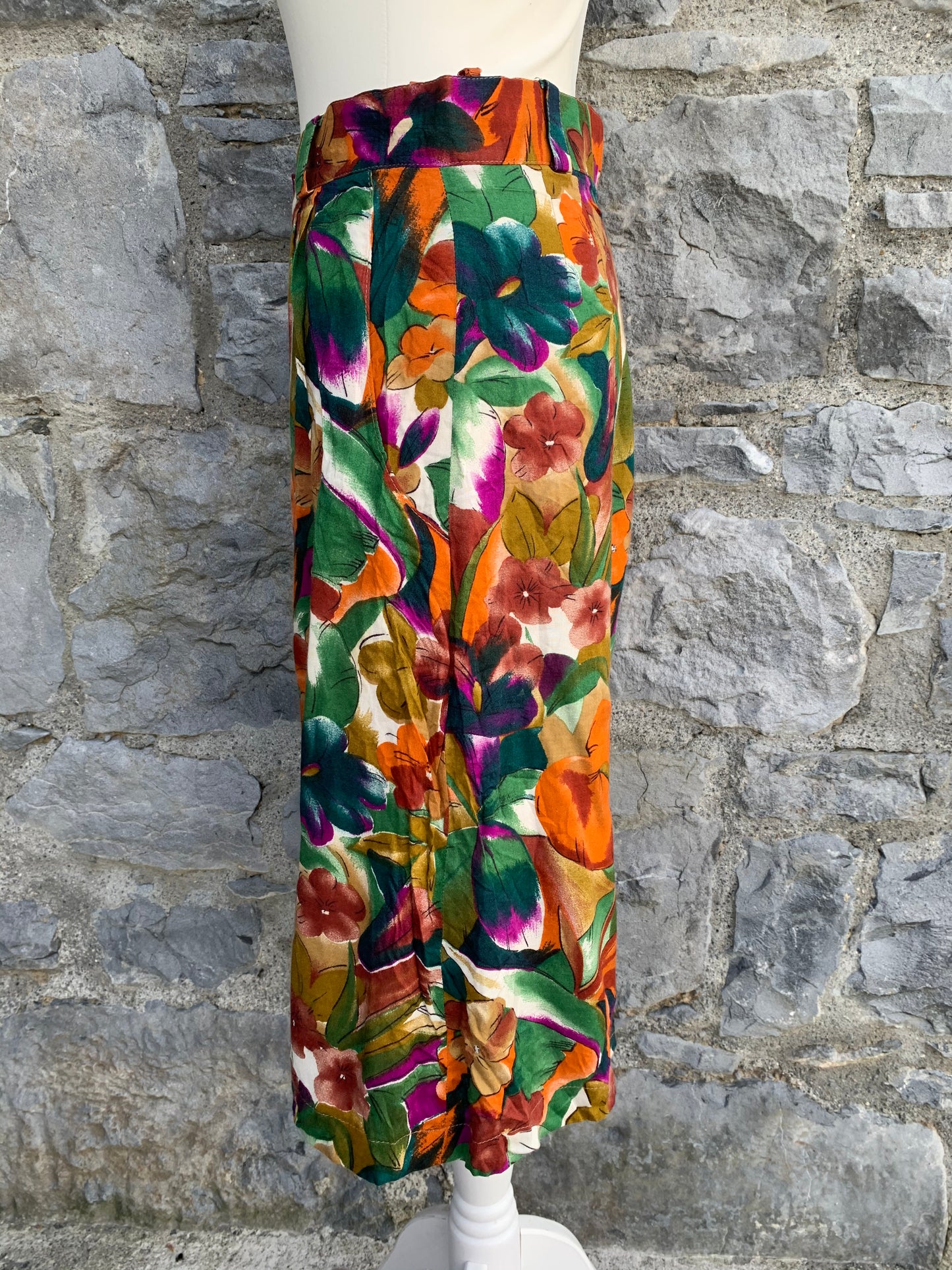 Padonna green&orange floral culottes uk 10