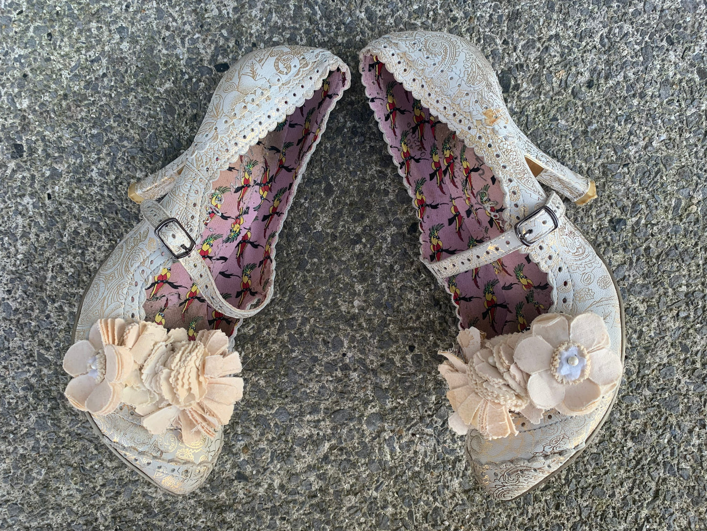 Cream heels uk 6.5 (eu 40)