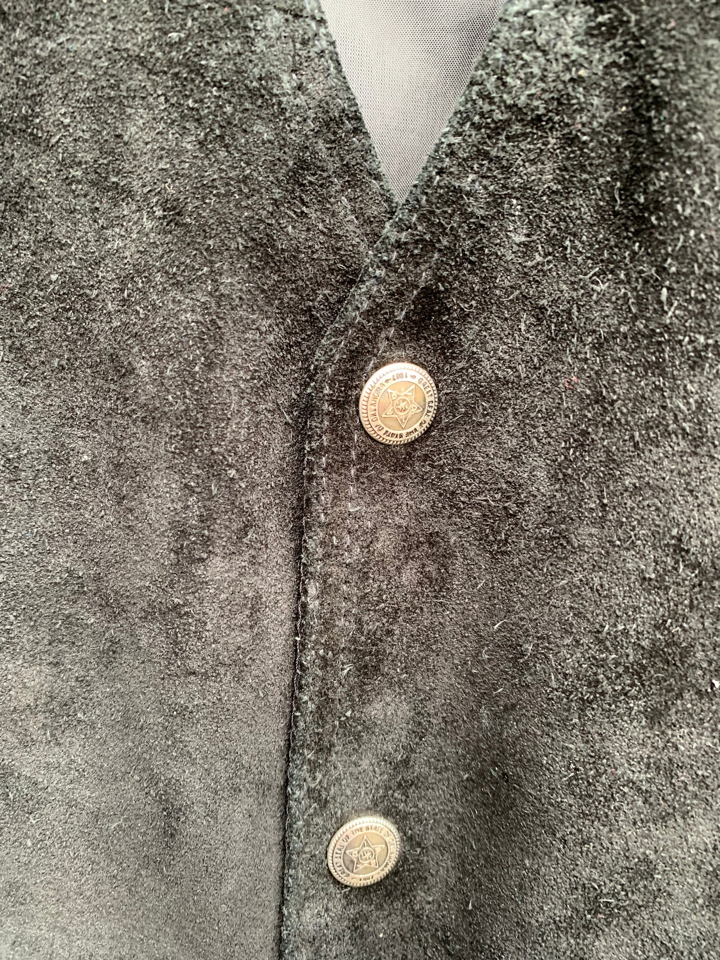 Black suede waistcoat 7-8y (122-128cm)