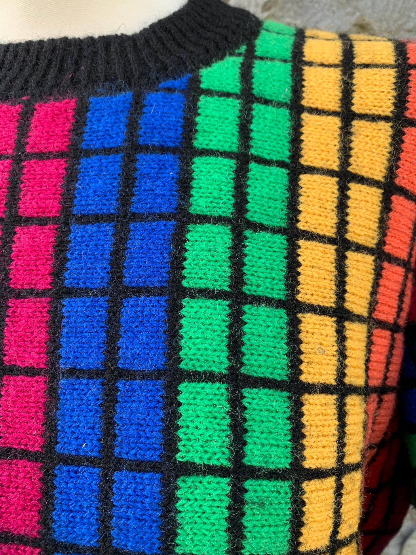 Rainbow squares jumper Medium