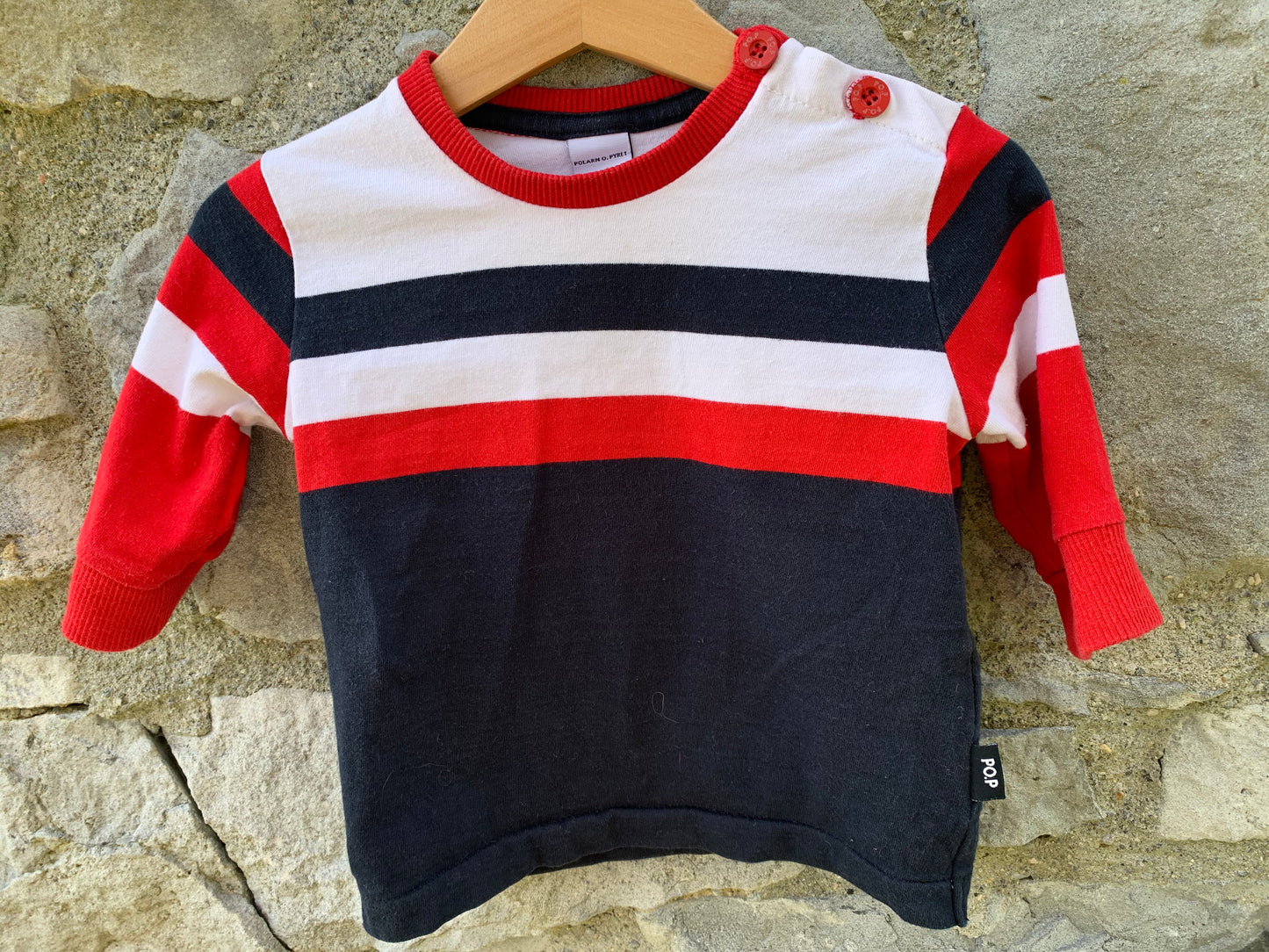 PoP navy&red tracksuit 6-9m (68-74cm)