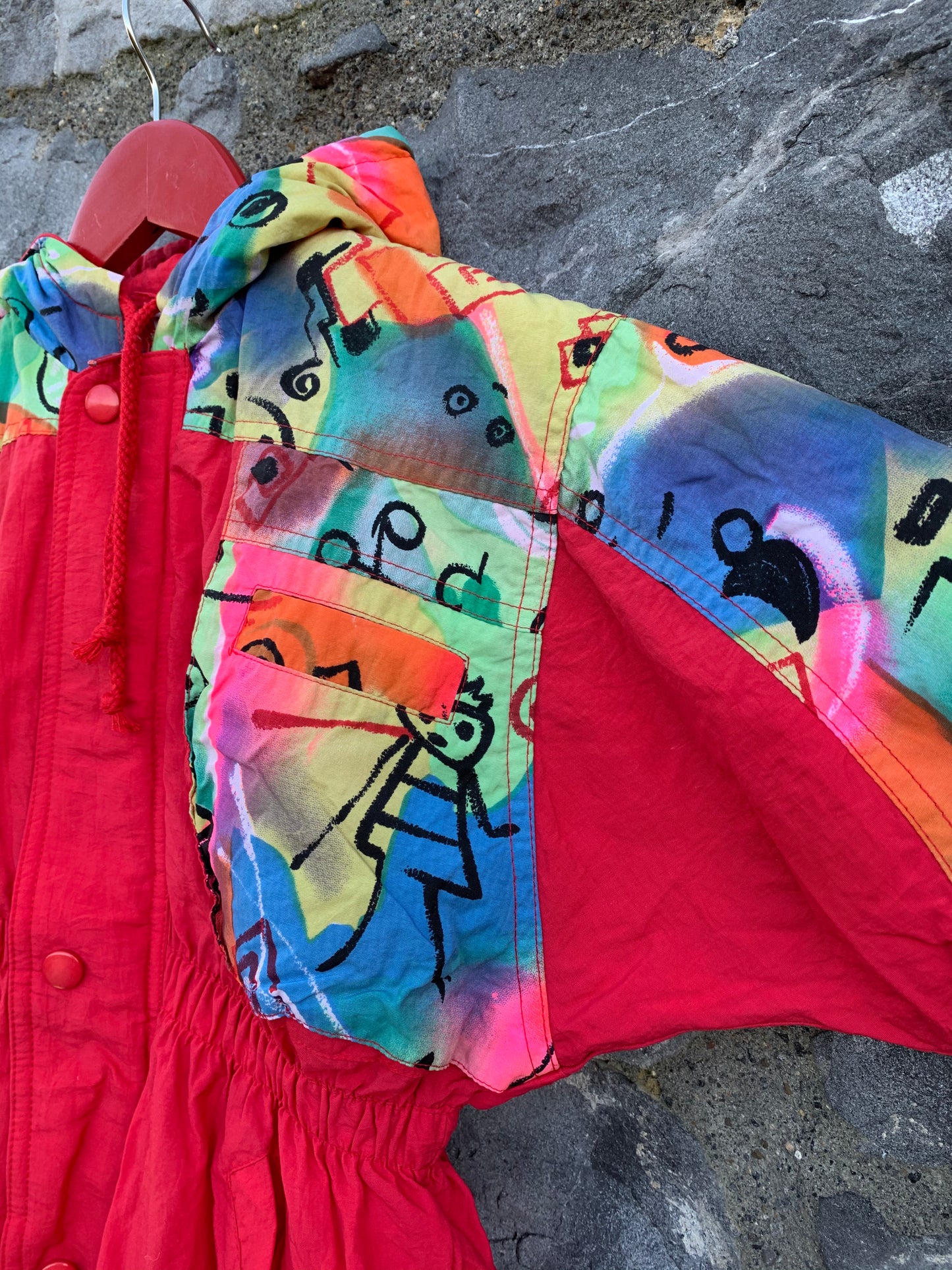 Red abstract winter suit 18-24m (86-92cm)