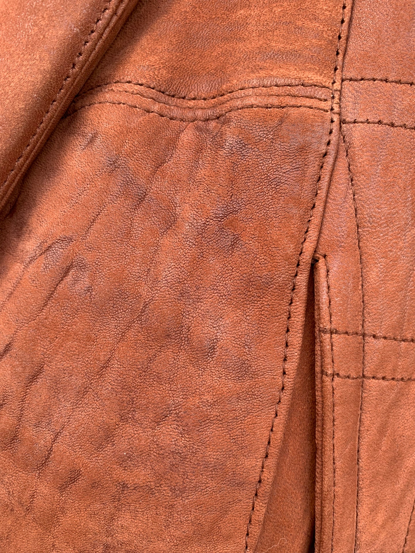Brown faux leather coat Large