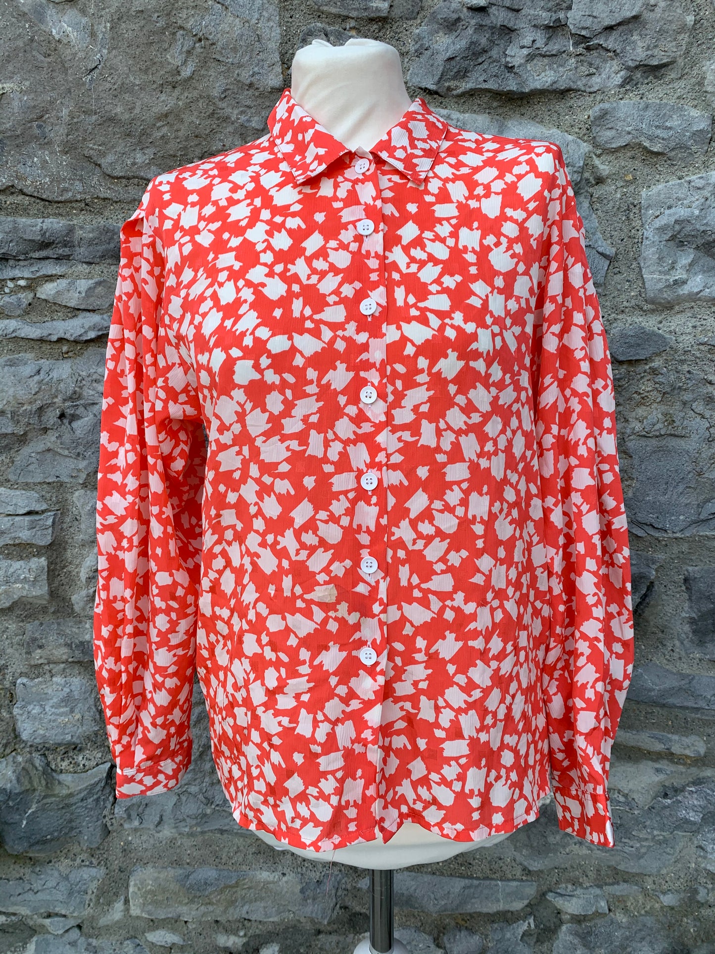 Jaeger orange&white blouse uk 10
