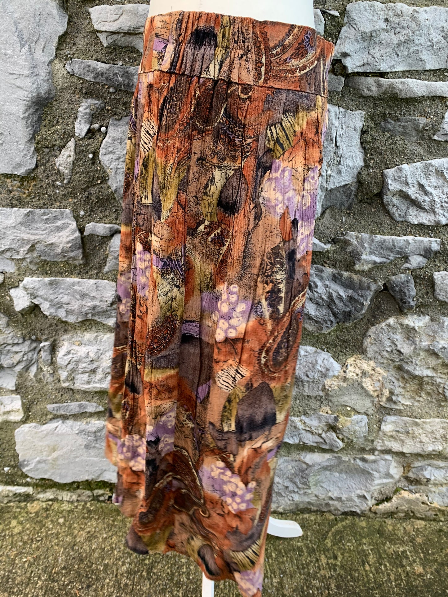 80s abstract wrinkle skirt uk 14-18