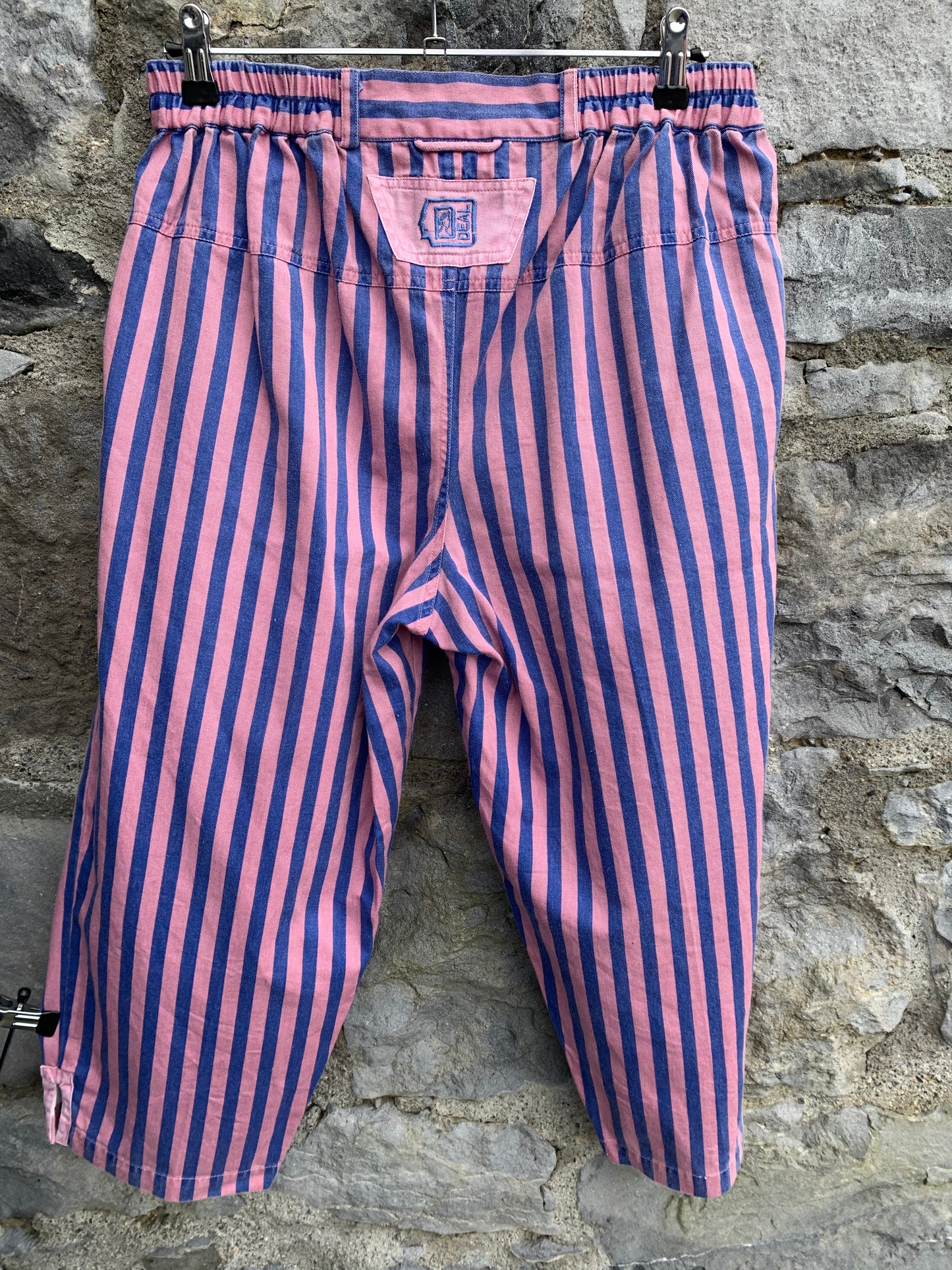 Deal 80s pink&blue stripy pants uk 14-18