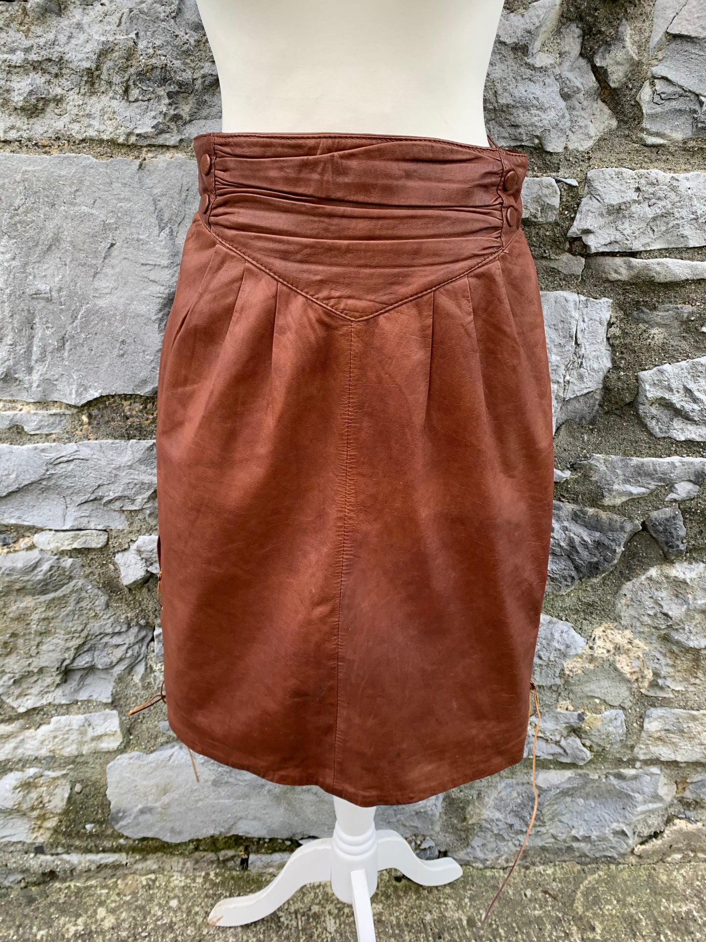 Pnella brown leather skirt uk 12