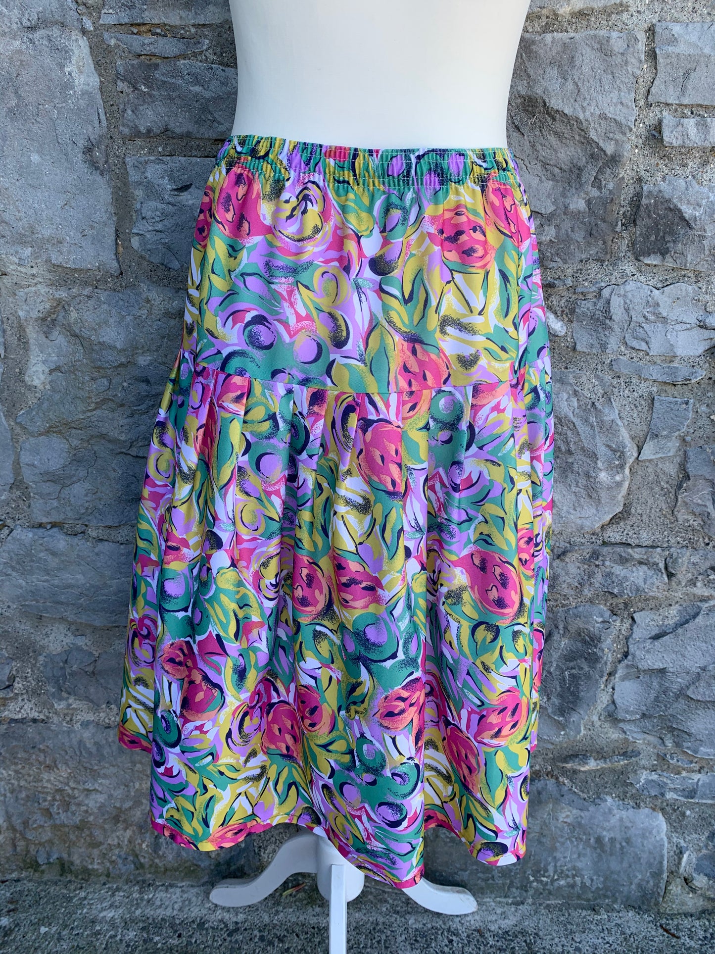 80s colourful floral skirt uk 8-12