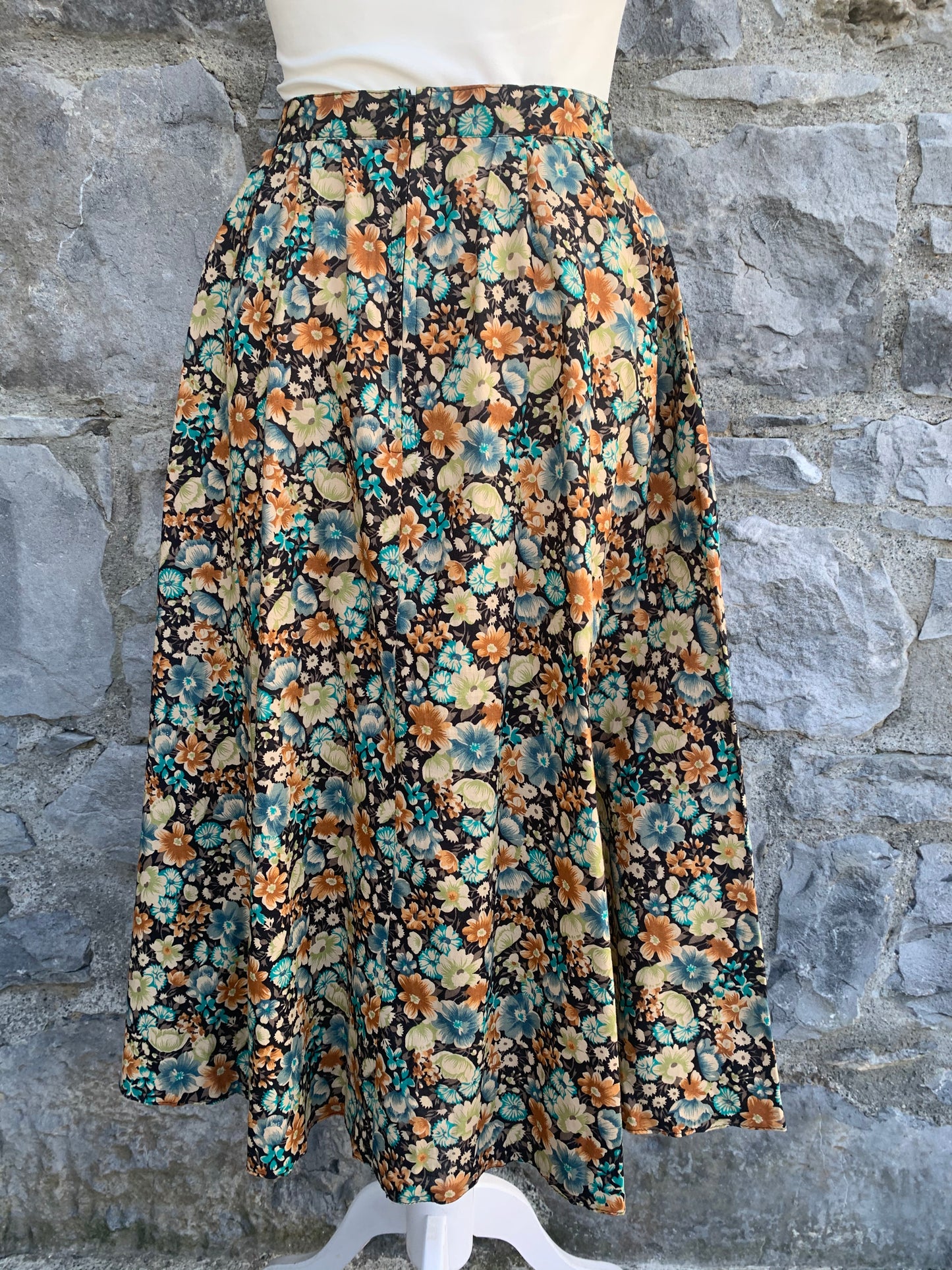 Anette A-line floral midi skirt uk 8