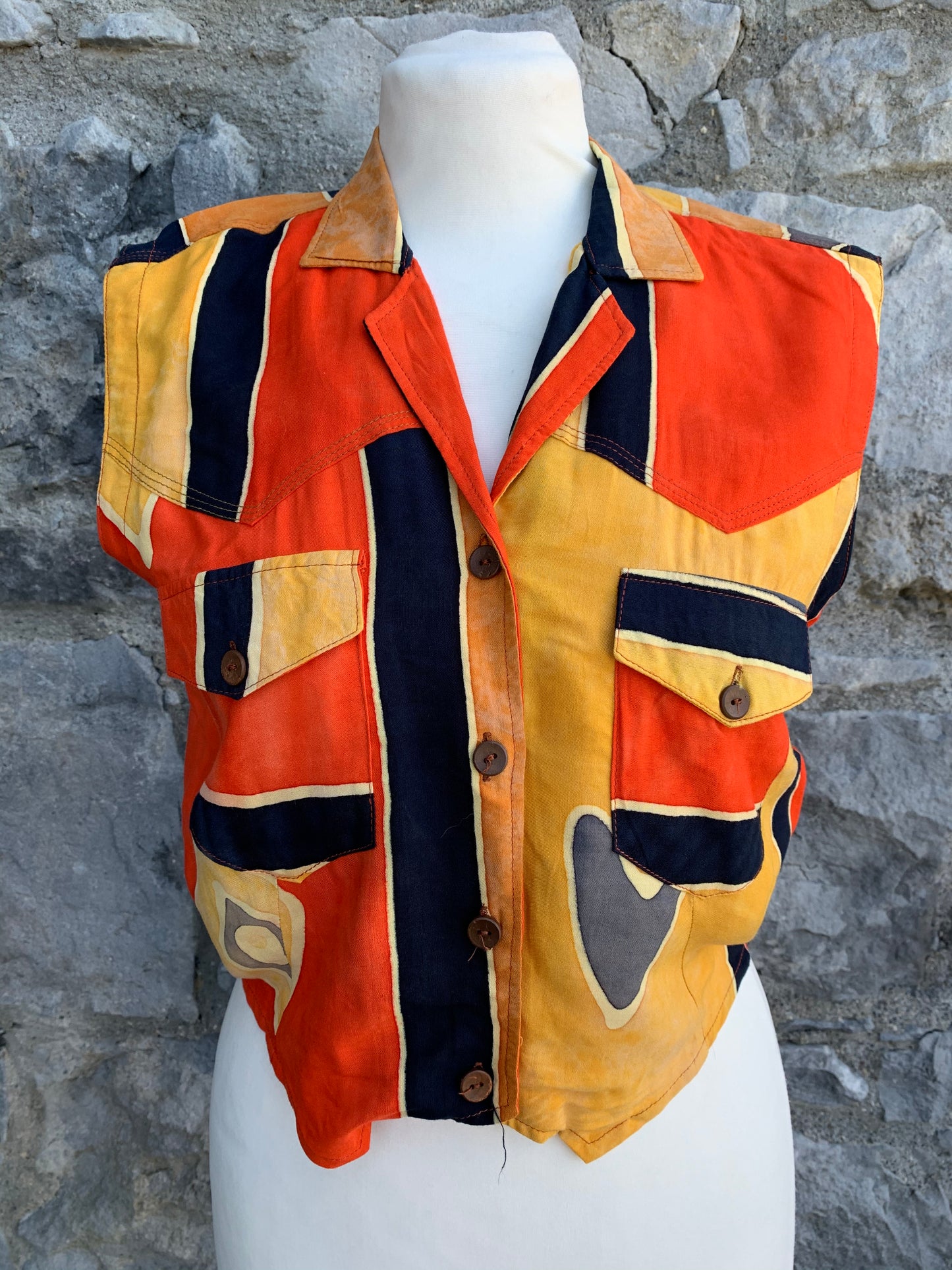 Casch 80s orange cropped top uk 8