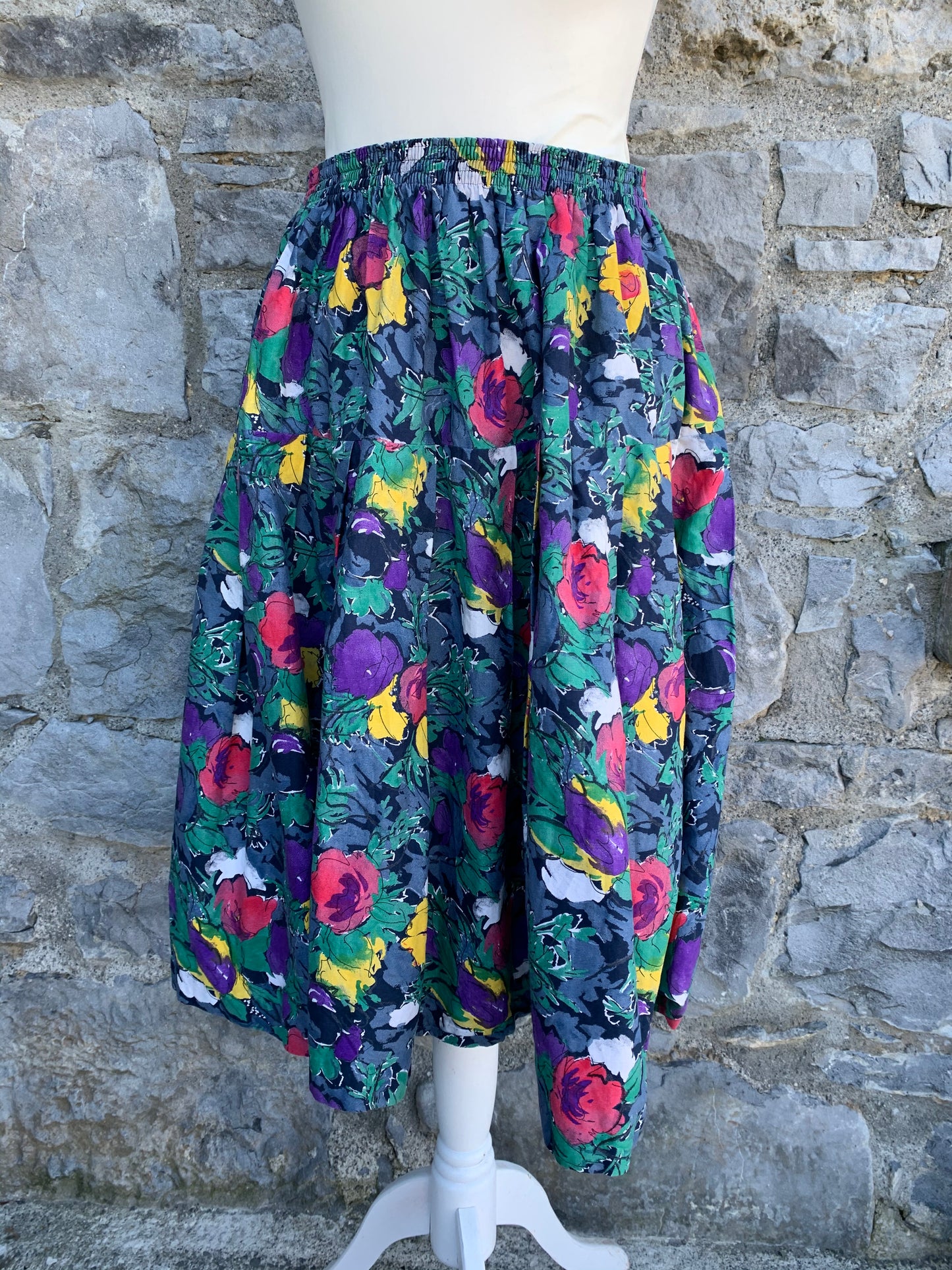 80s flowers skirt uk 8-12